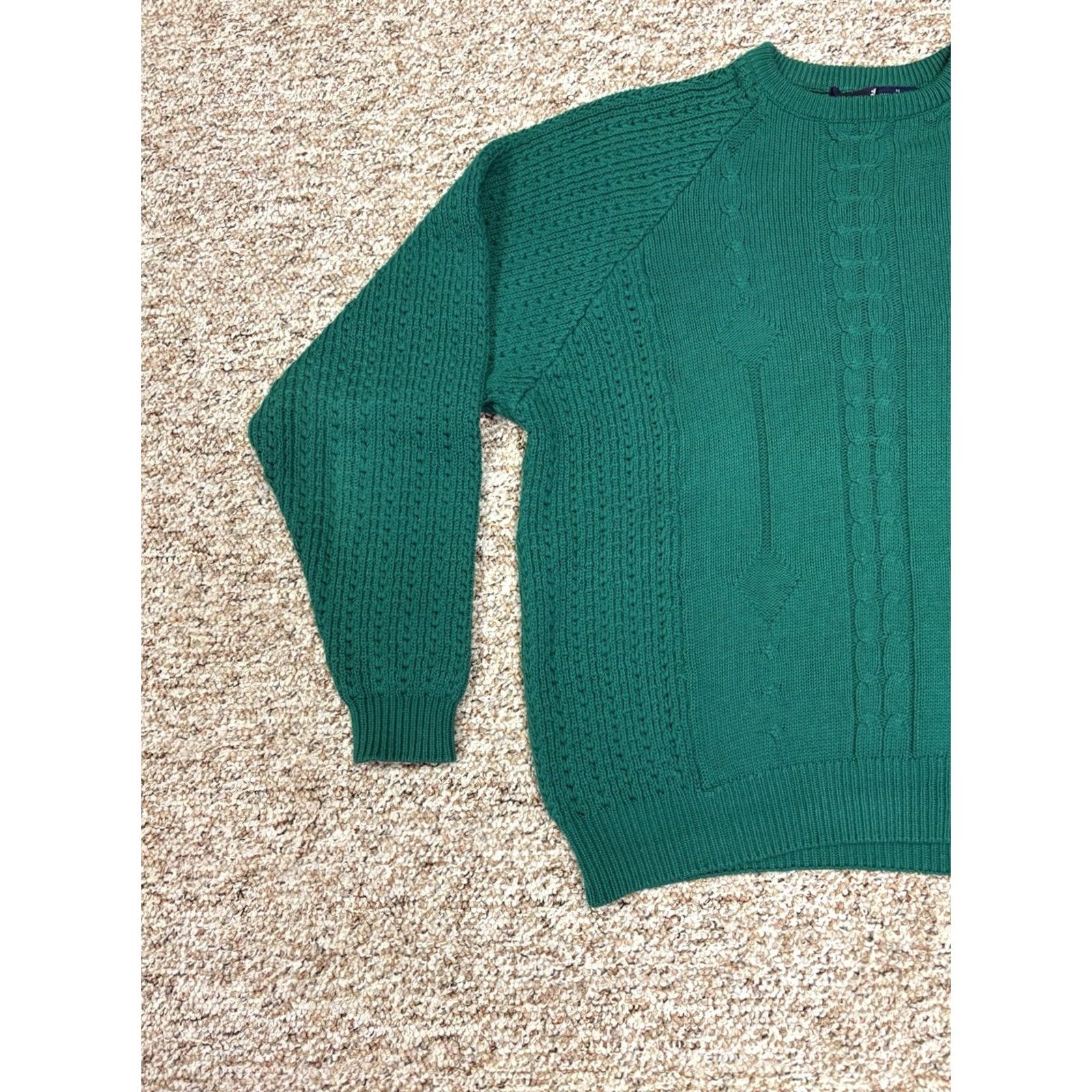 Vintage VINTAGE Stanley Blacker Sweater Knit 100% Cotton Crew Neck Long Sleeve Blue Green Mens M Regular 90s Classic Pullover Front Size US M / EU 48-50 / 2 - 2 Thumbnail