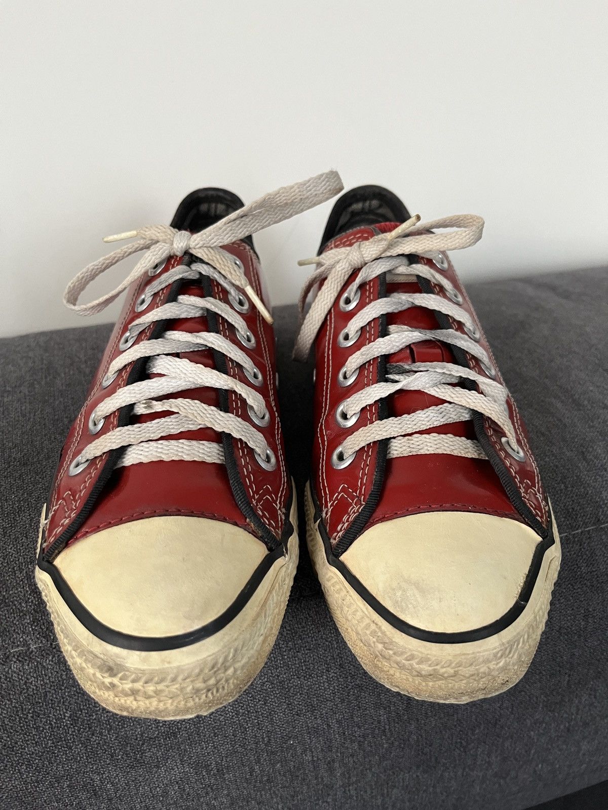 Converse × Vintage 90's Made in USA Converse Red Glossy Patent Leather Sneakers Size US 5.5 / IT 35.5 - 16 Thumbnail