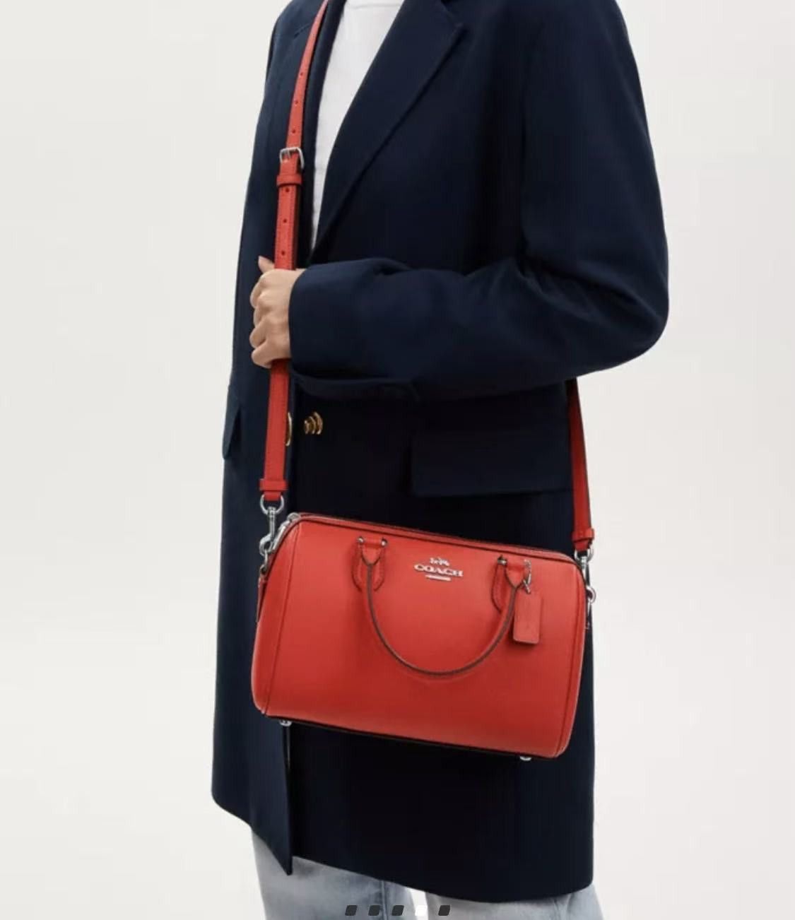 Coach NWT Coach Rowan Satchel CH282 Sliver/ Miami Red Size ONE SIZE - 10 Thumbnail