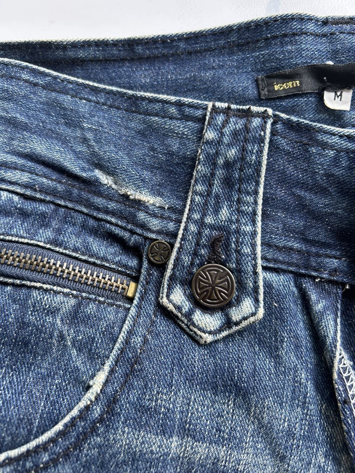 Kapital Flare Japanese Punk Style Distressed Denim Jeans Size US 32 / EU 48 - 4 Thumbnail