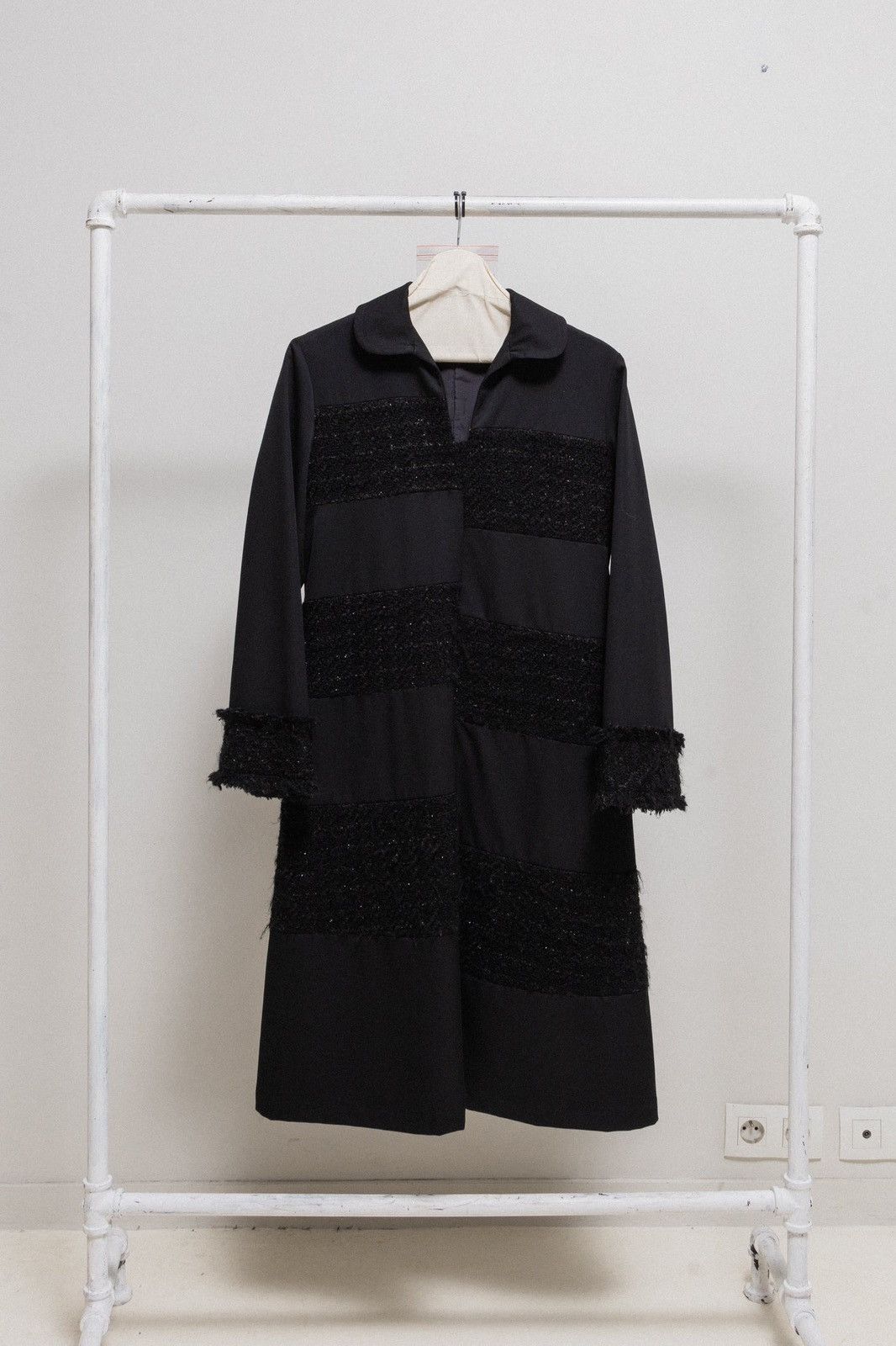 Junya Watanabe FW01 Wide wool dress with glittery tweed panels Size M / US 6-8 / IT 42-44 - 1 Thumbnail