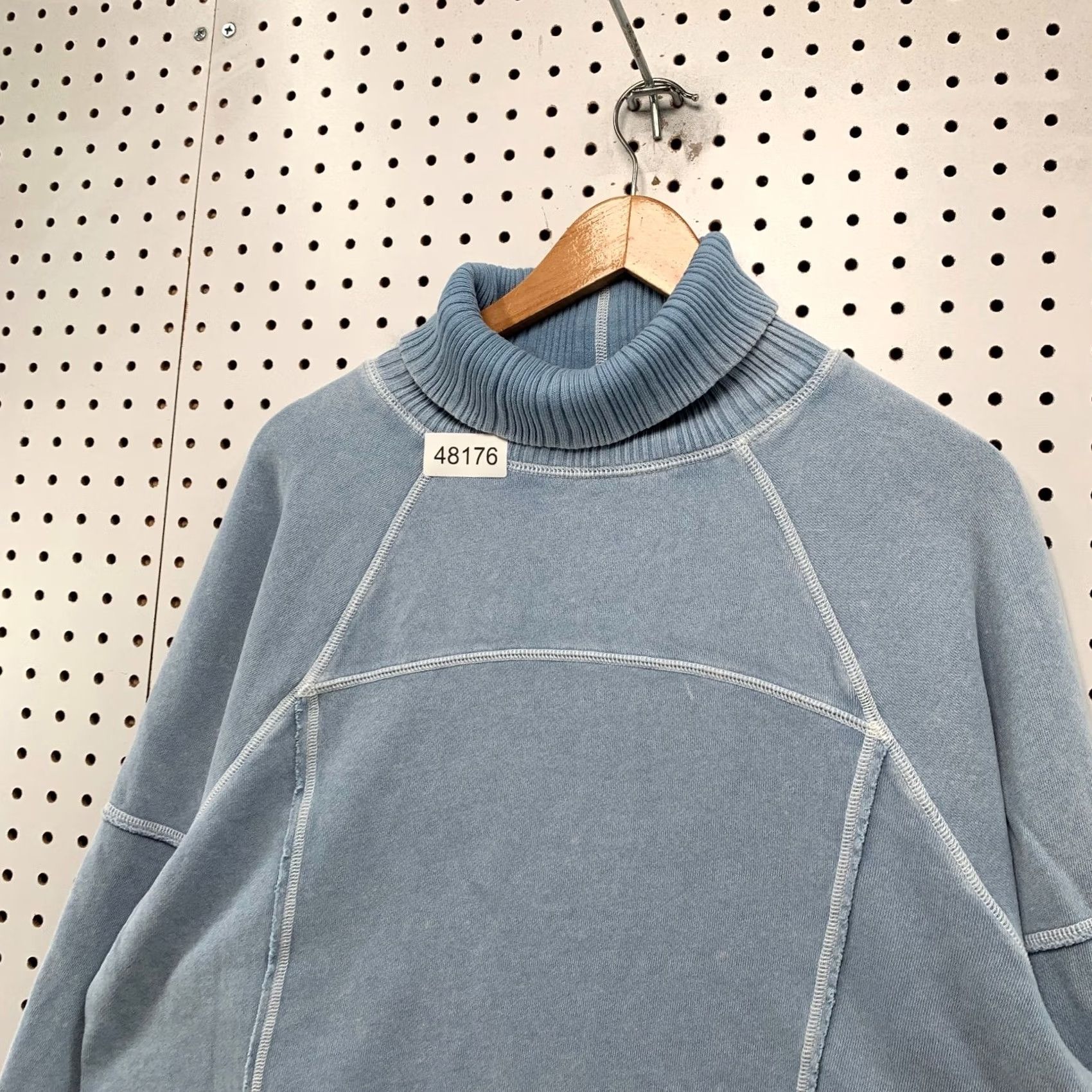 Vintage Aerie Fleece Turtleneck Sweatshirt Womens M Blue Cropped Fleece Sweater Size M / US 6-8 / IT 42-44 - 7 Thumbnail
