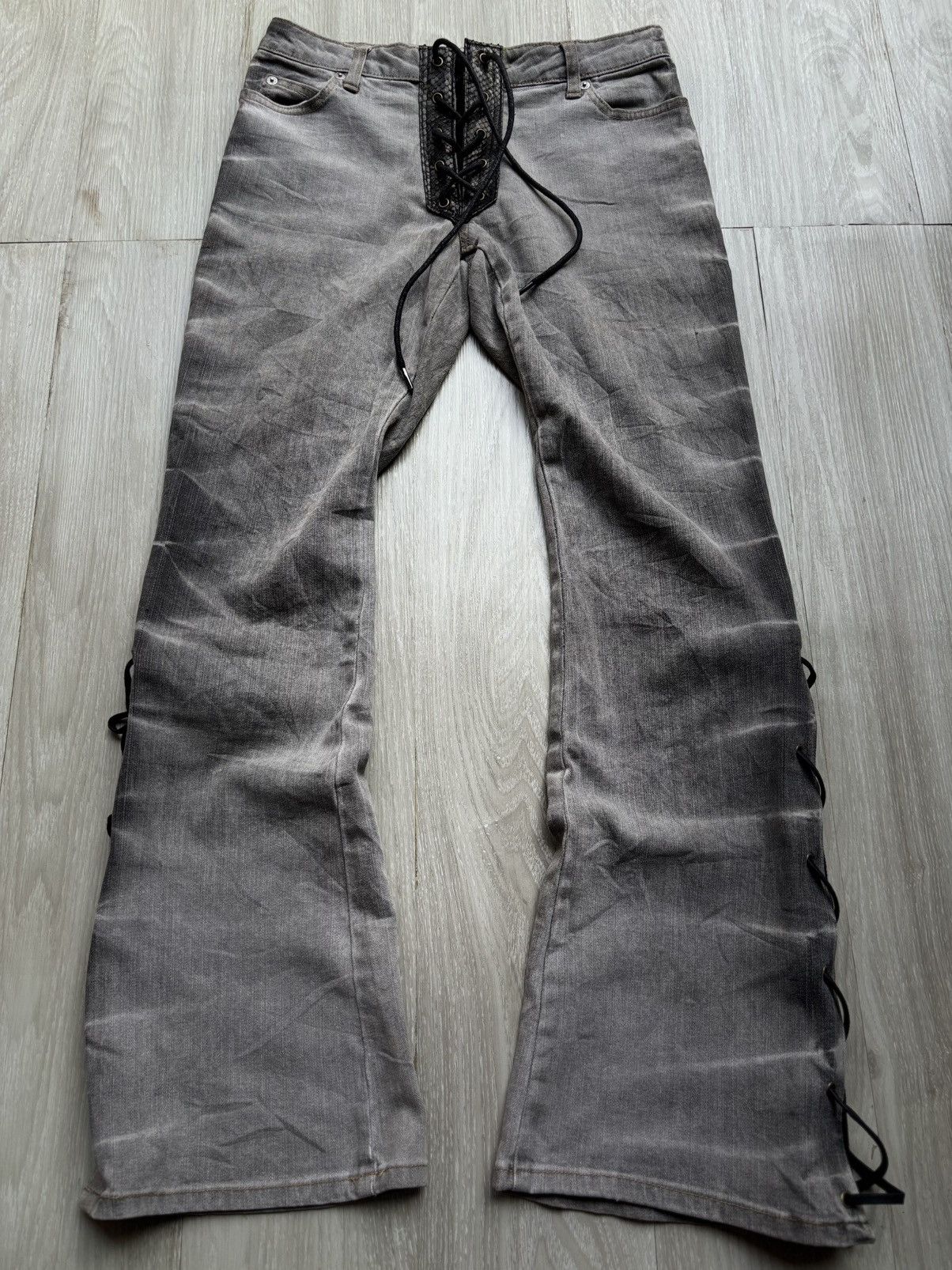 Japanese Brand daily topic laceup flare jeans Size US 28 / EU 44 - 1 Thumbnail