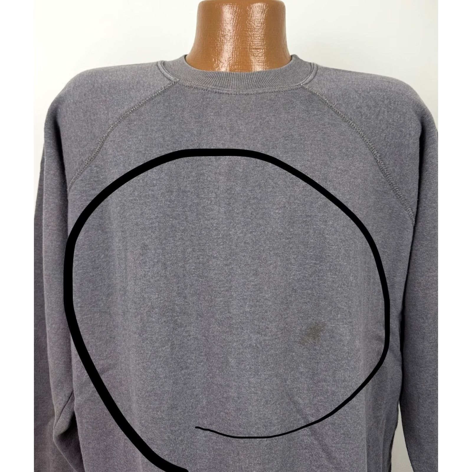Vintage VINTAGE Mens 2XL Sweatshirt Raglan Crewneck Gray Charcoal 80s 90s Grunge Vintage Size US XXL / EU 58 / 5 - 5 Thumbnail