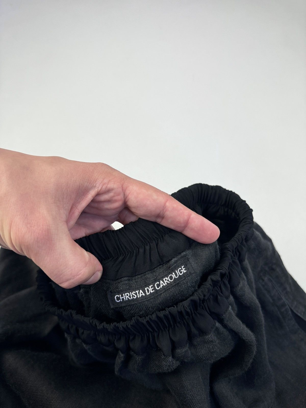 Designer × Vintage CHRISTA DE CAROUGE Avant Garde Vintage Linen Skirt Pockets Size 34" / US 12 / IT 48 - 21 Thumbnail