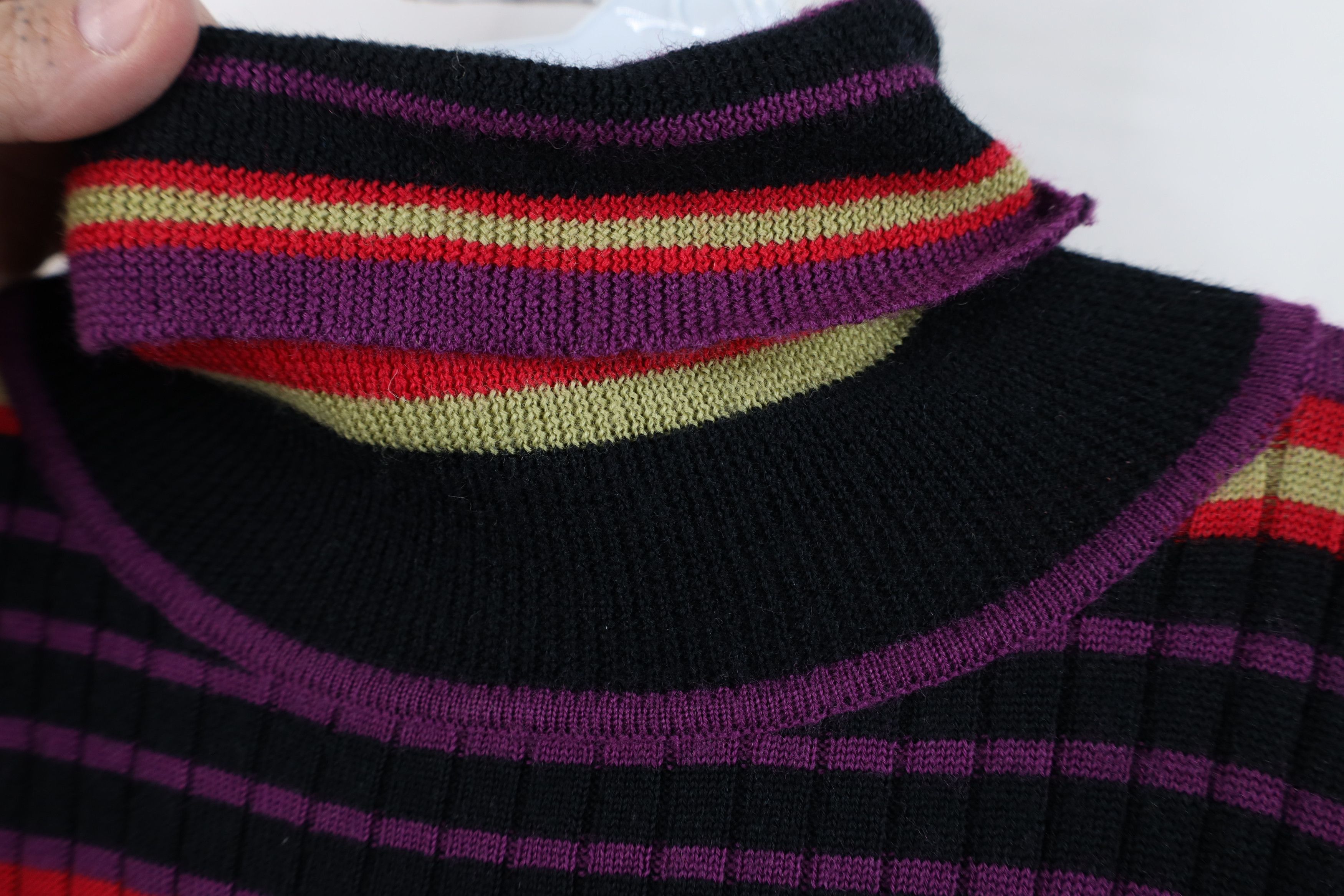 Vintage Vintage 90s Streetwear Wool Ribbed Knit Turtleneck Sweater Size XL / US 12-14 / IT 48-50 - 4 Thumbnail