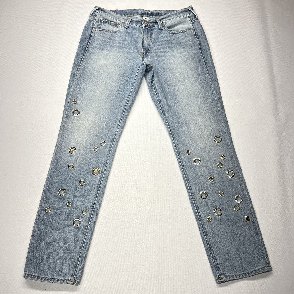 True Religion True Religion Jeans Blue Cameron Slim Boyfriend Grommet Size 27" / US 4 / IT 40 - 1 Thumbnail