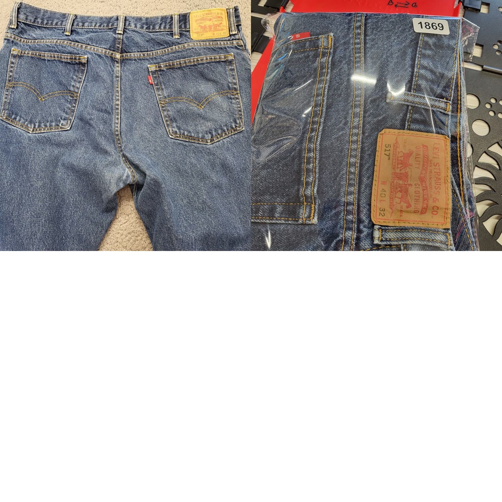 Levi's VINTAGE Levis 517 Mens Jeans 40x32 Straight Blue Denim 5-Pocket Regular Waist 40 Red Tab Mens Size US 40 / EU 56 - 10 Thumbnail