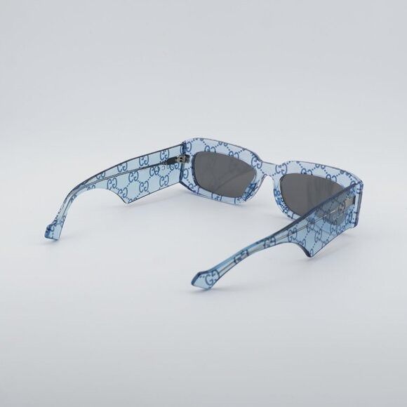Gucci Gucci GG1426S 006 Sunglasses Light Blue with GG Pattern Size ONE SIZE - 9 Thumbnail