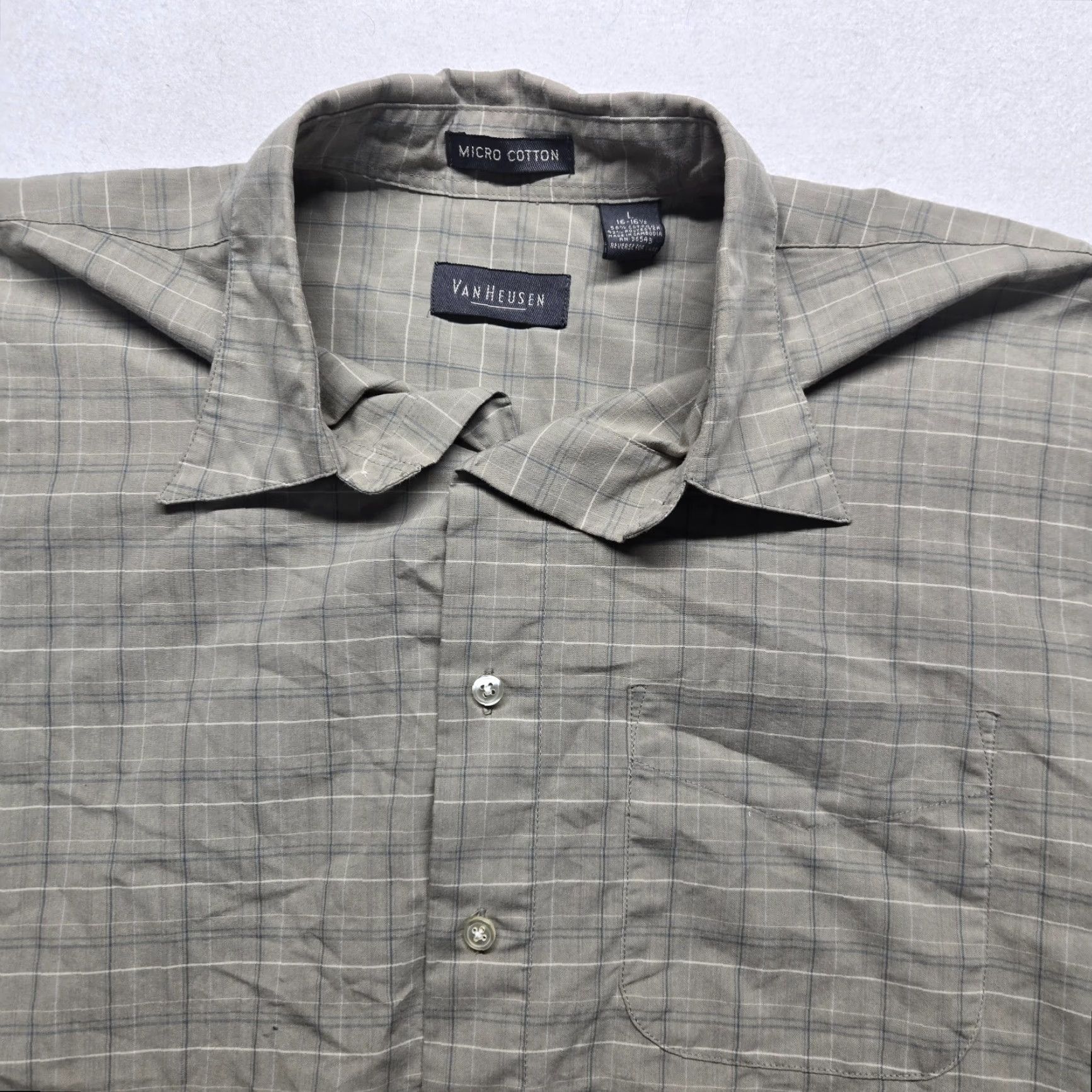 Van Heusen Van Heusen Button-Up Shirt Adult Men's Large Brown Cotton Casual All Seasons Size US L / EU 52-54 / 3 - 2 Thumbnail