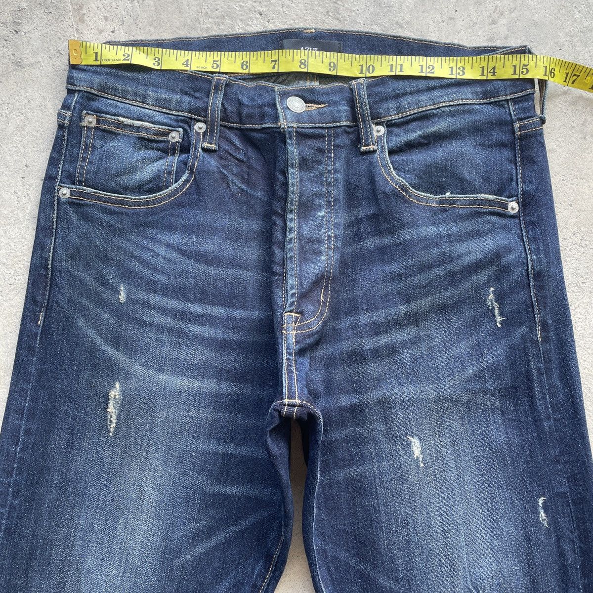 Japanese Brand × Jean W31 Vintage Japanese Dark Blue Distressed Jeans Denim Pants Size US 31 - 4 Thumbnail