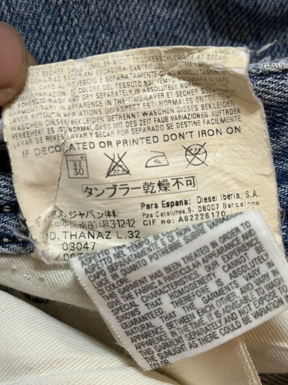 Diesel Vintage Diesel Industry Blue Faded Wash Style Jeans Size US 31 - 9 Thumbnail