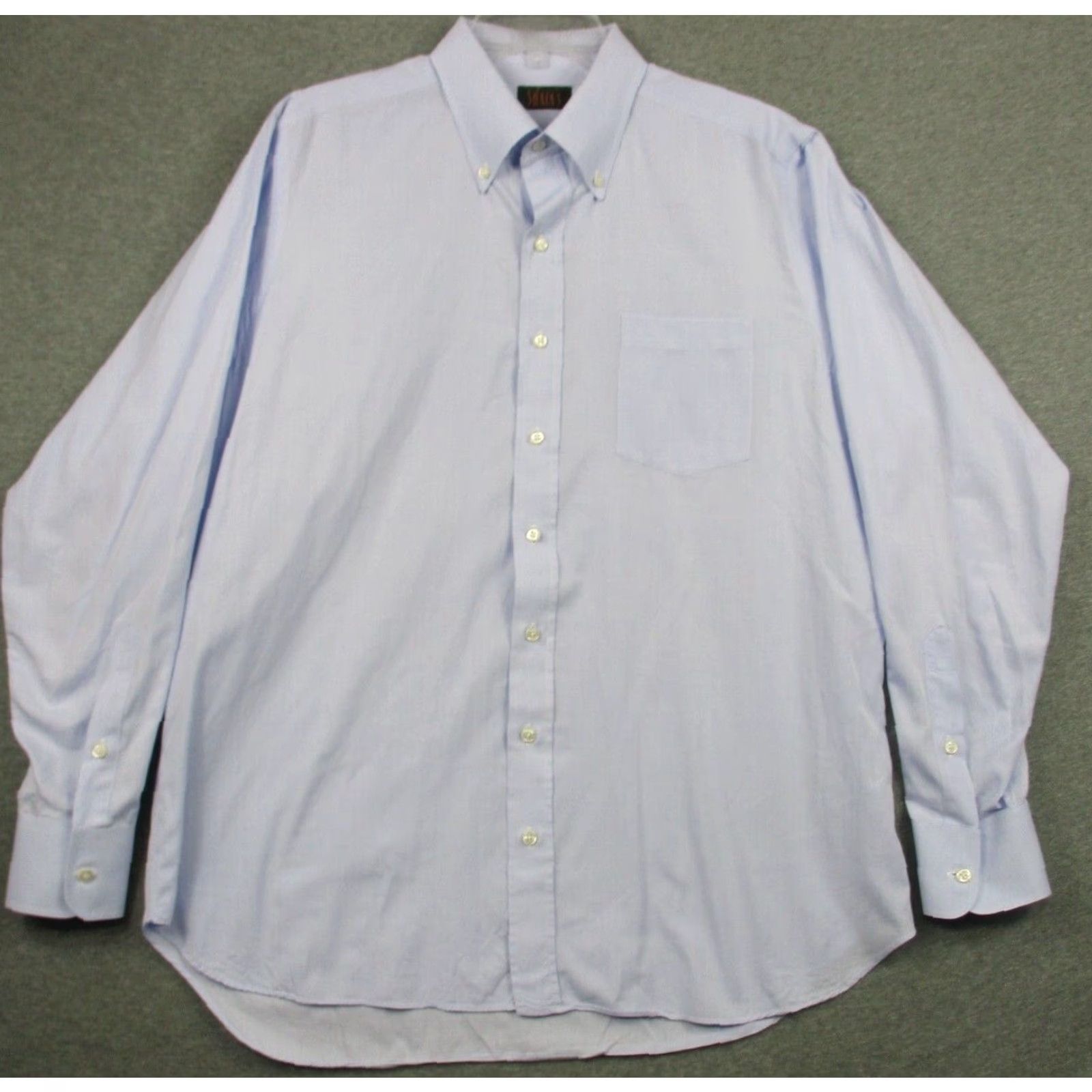 Vintage VINTAGE SHAIA'S Dress Shirt Men’s 16-32 Blue Classic Fit Made in USA Shirt Men Black? Size 46R - 2 Thumbnail