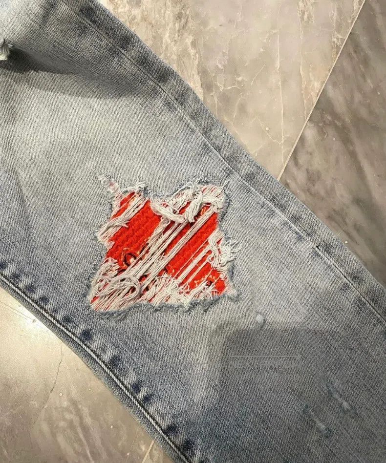 Amiri Amiri Size 31 Colorful Patchwork Blue Jeans Size US 31 - 2 Thumbnail