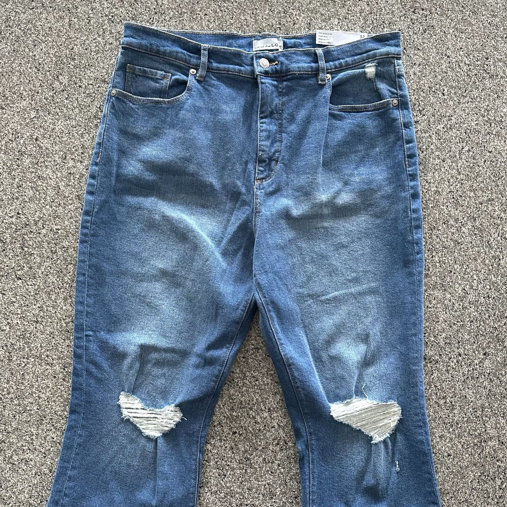 Ann Taylor Ann Taylor Loft Jeans Women’s 14 32x26 High Rise Crop Distressed Medium Jeans Size 24" / US 00 / IT 34 - 2 Thumbnail