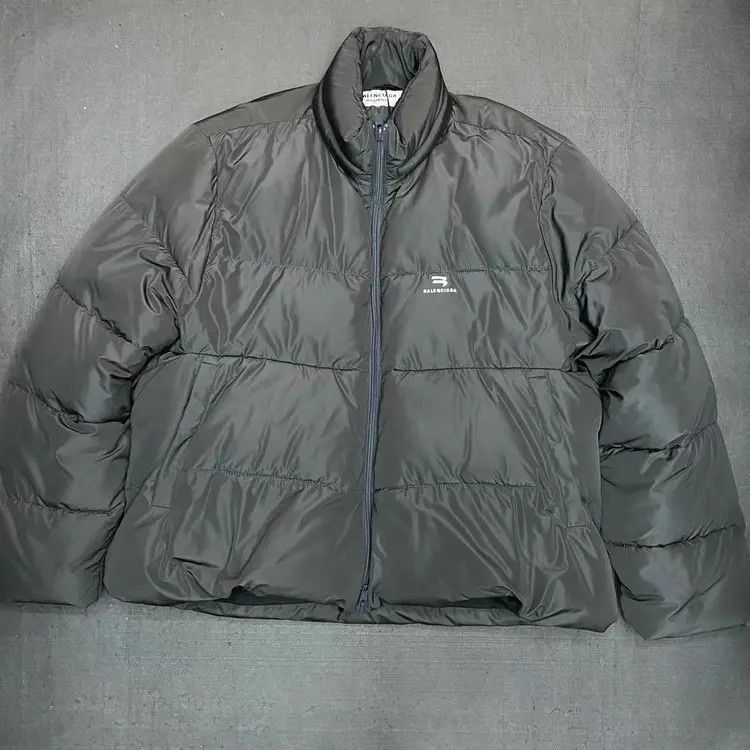Sz 38 Balenciaga Oversized Logo Puffer Jacket