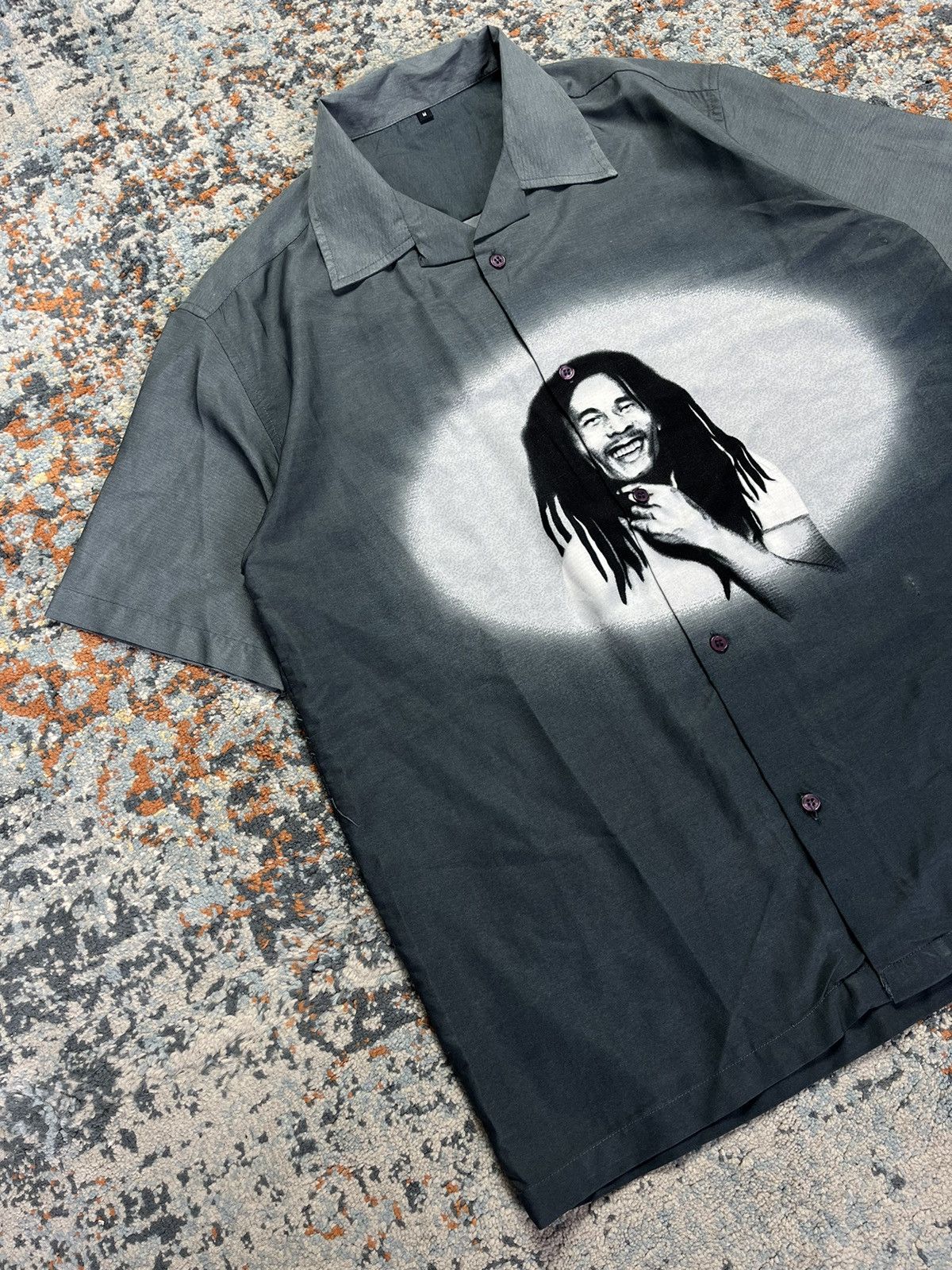 Bob Marley × Vintage Vintage 90s Bob Marley graphic Hawaiian shirt Size US L / EU 52-54 / 3 - 3 Thumbnail