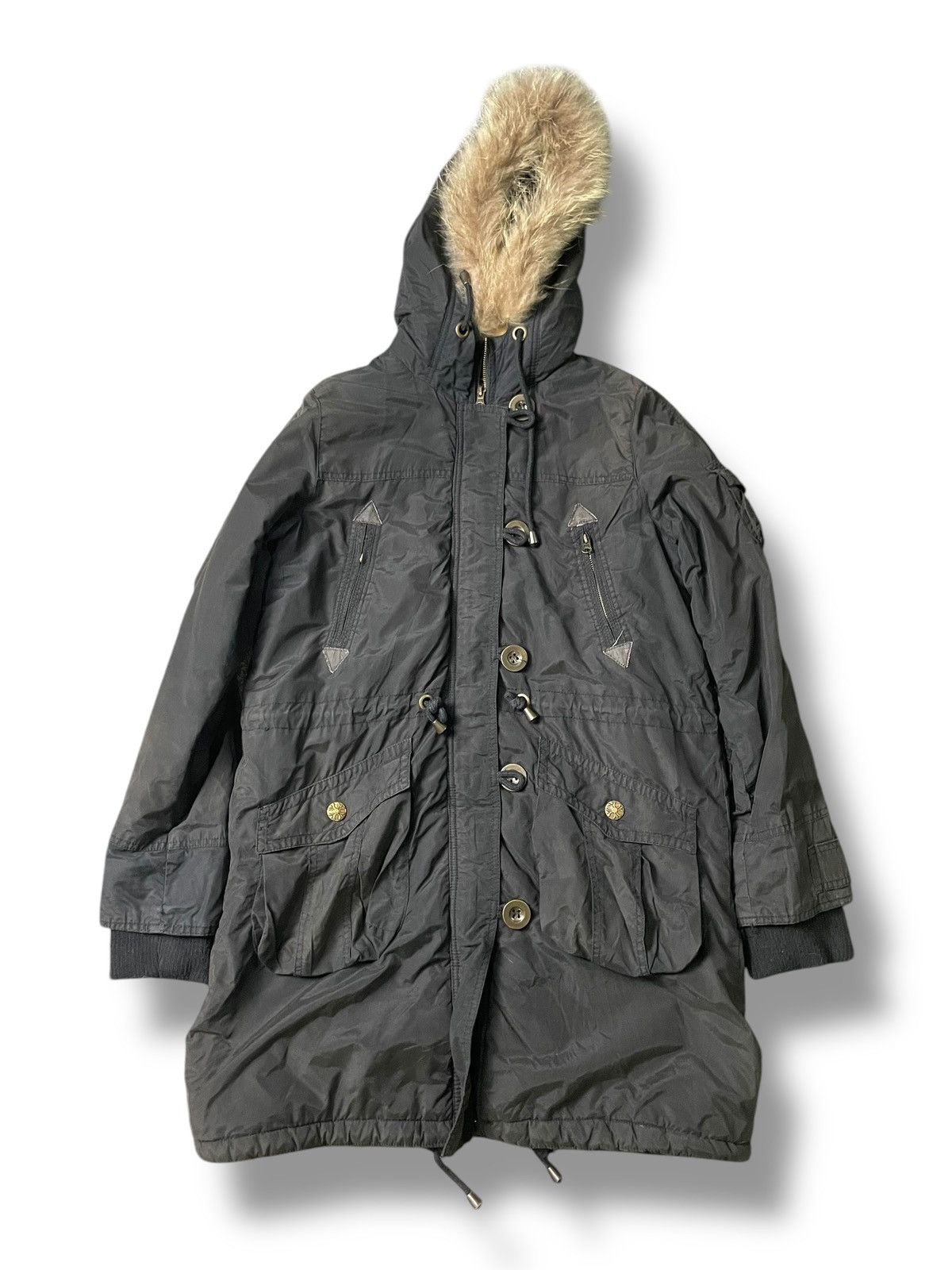 If Six Was Nine × Japanese Brand × Le Grande Bleu (L.G.B.) TYPE ARMY 07 WINTER FUR HOODED JACKET (99) Size US XXS / EU 40 - 1 Thumbnail