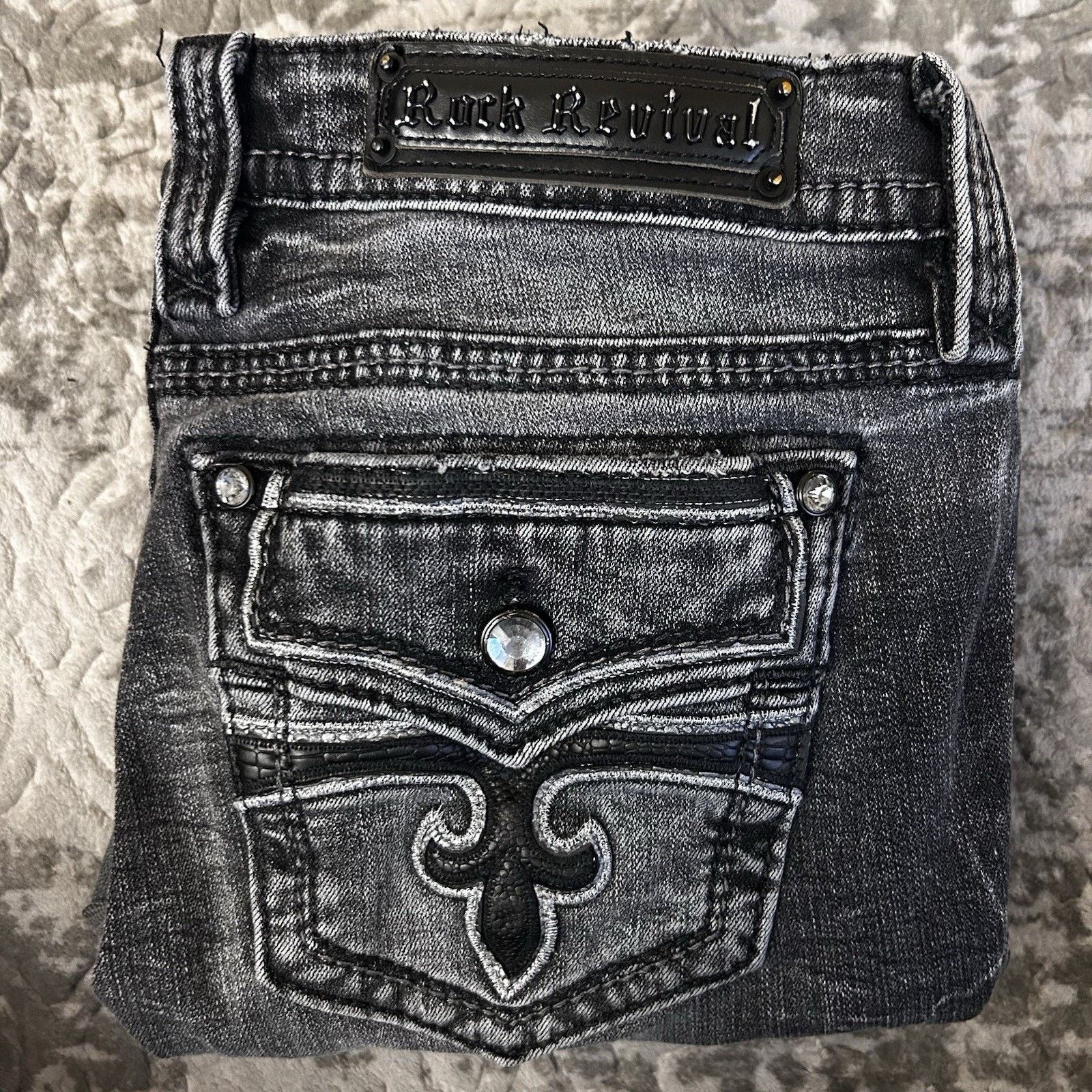 Rock Revival Rock Revival Celinda Skinny Low Rise Black Denim Sz 31 Size 31" - 11 Thumbnail