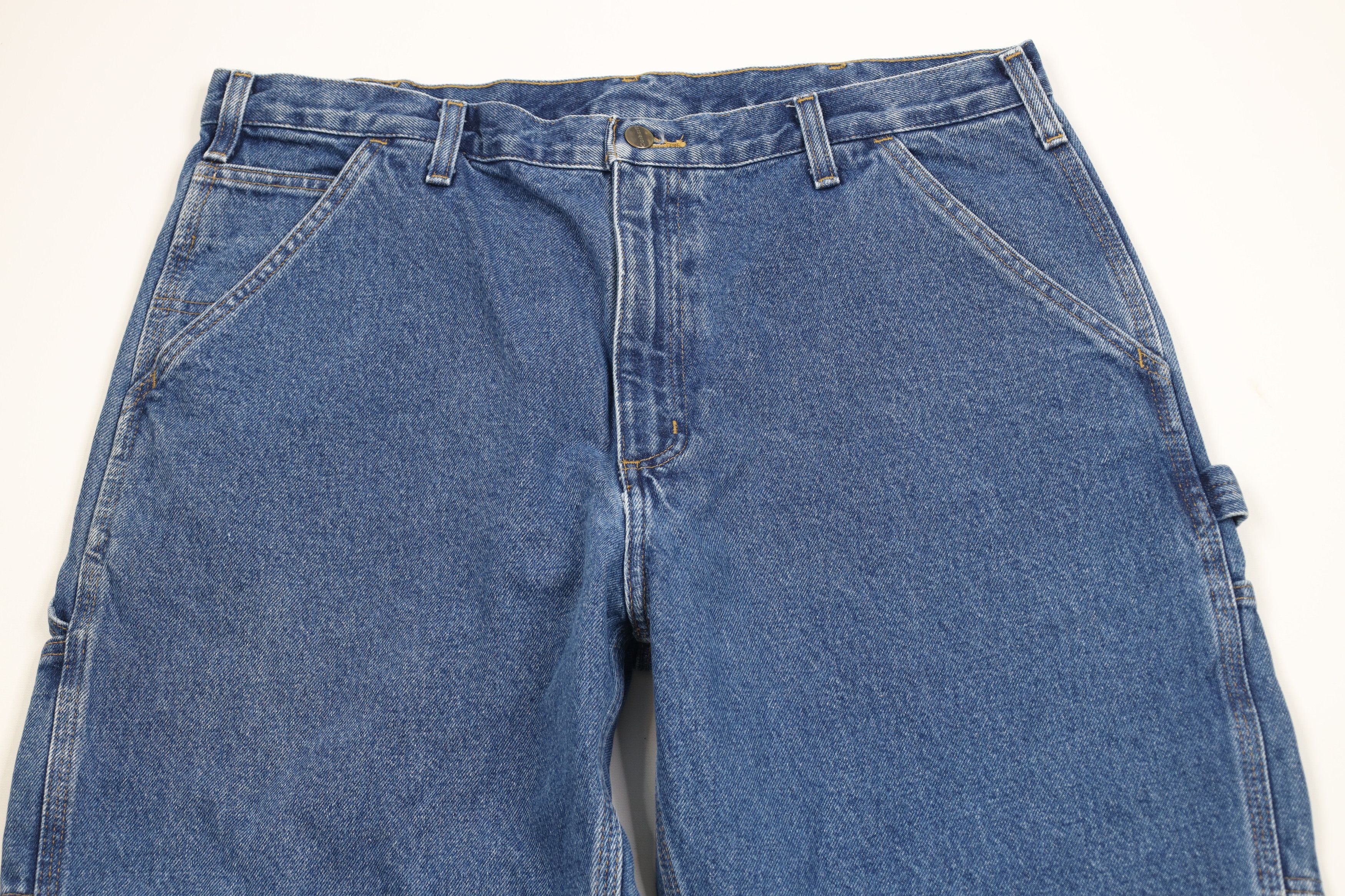 Carhartt Vintage Y2K Carhartt Wide Leg Dungaree Denim Jeans Blue Size US 38 / EU 54 - 2 Thumbnail