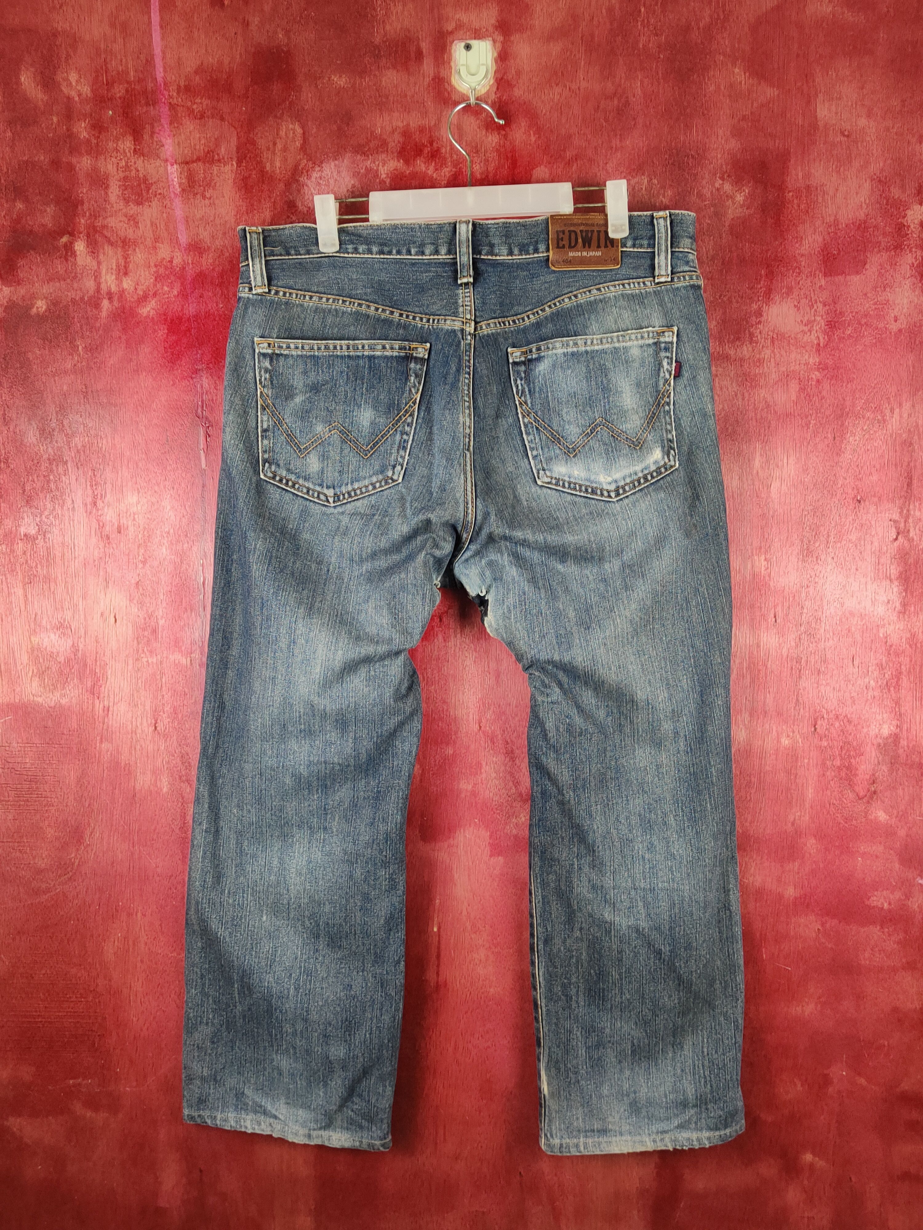 Edwin Edwin Dark Blue Faded Distressed Ripped Jeans #S2310 Size US 34 / EU 50 - 8 Thumbnail