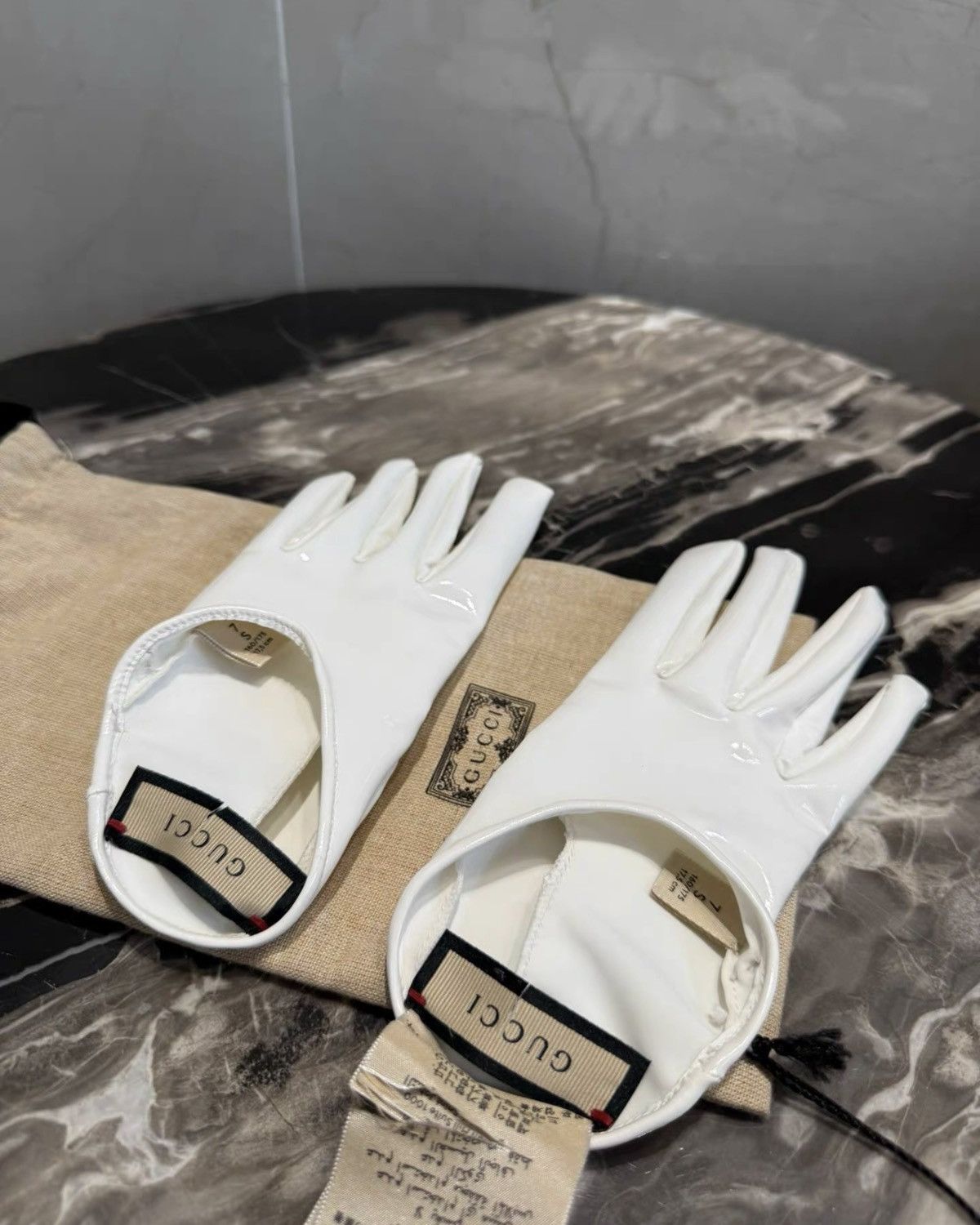 Gucci Shiny lycra gloves in black Size ONE SIZE - 2 Thumbnail