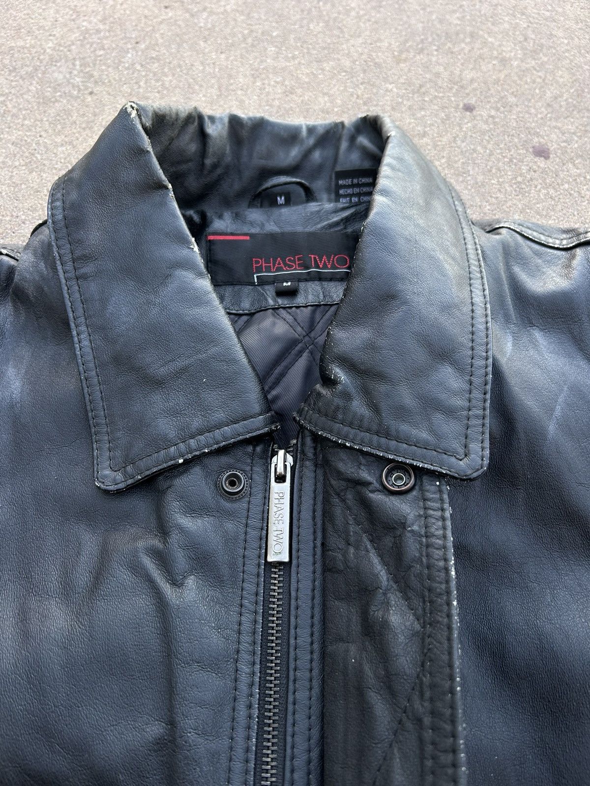 Vintage 1990s Phase Two Leather Bomber Jacket Size US M / EU 48-50 / 2 - 5 Thumbnail