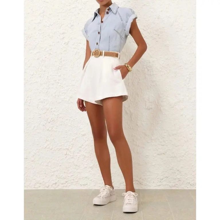 Zimmermann oc11z0226 Tallow Blouse In Blue Size M / US 6-8 / IT 42-44 - 2 Thumbnail