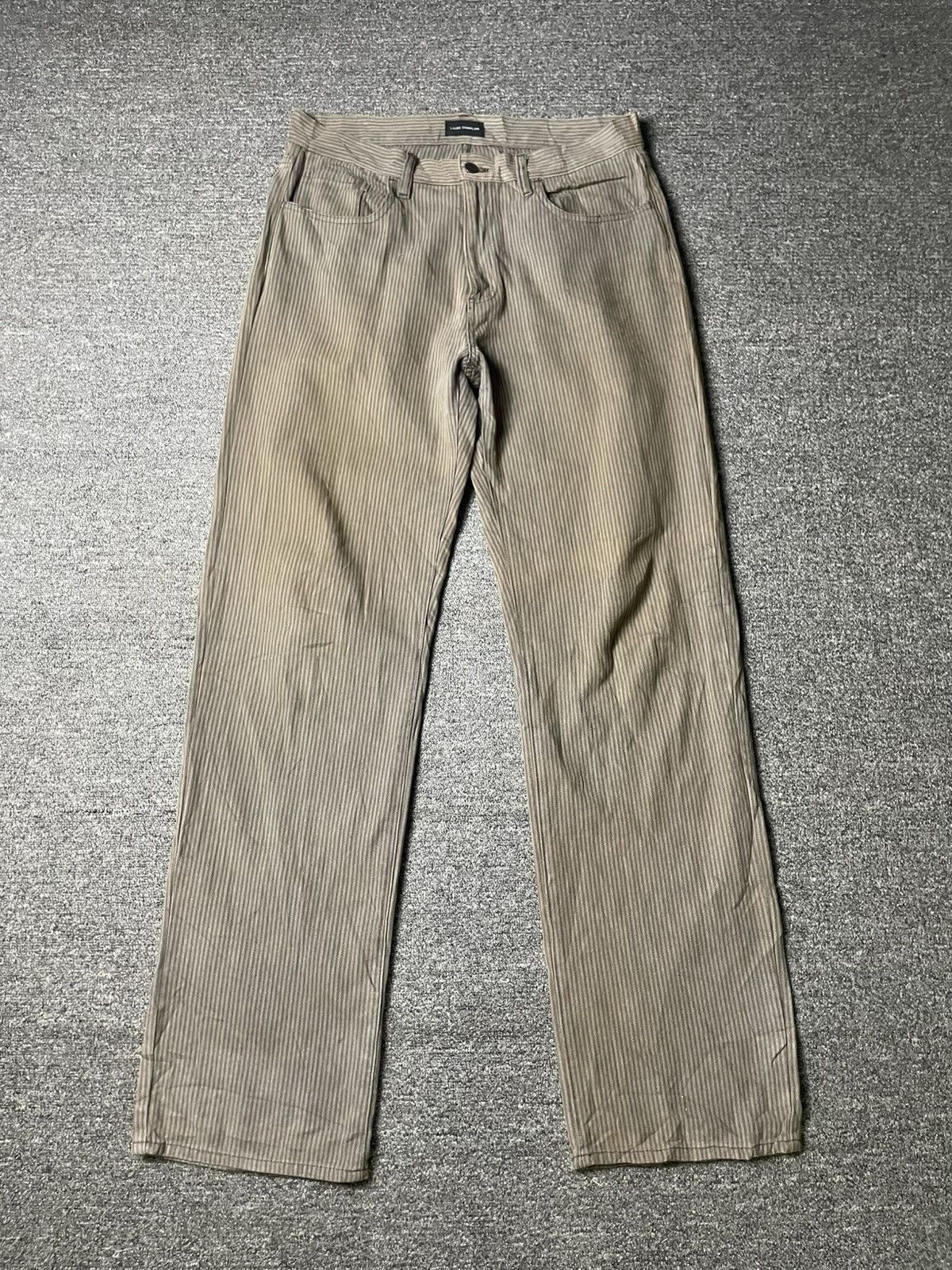 Japanese Brand × Vintage Vintage LOUIS CHAVLON Stripes Denim Pants (112) Size US 33 - 1 Thumbnail