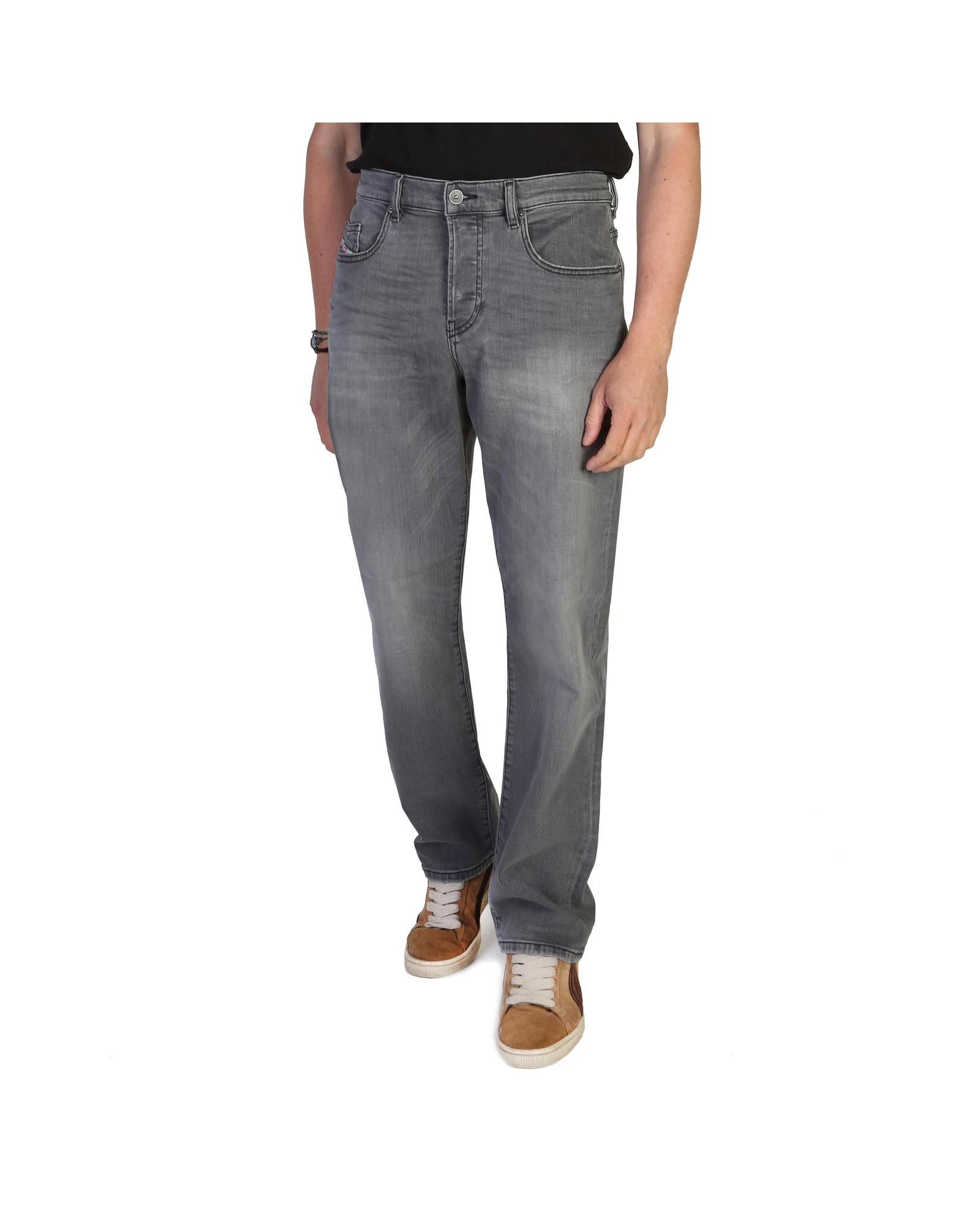 image of Diesel Solid Colour Cotton Jeans in Grey, Men's (Size 31)