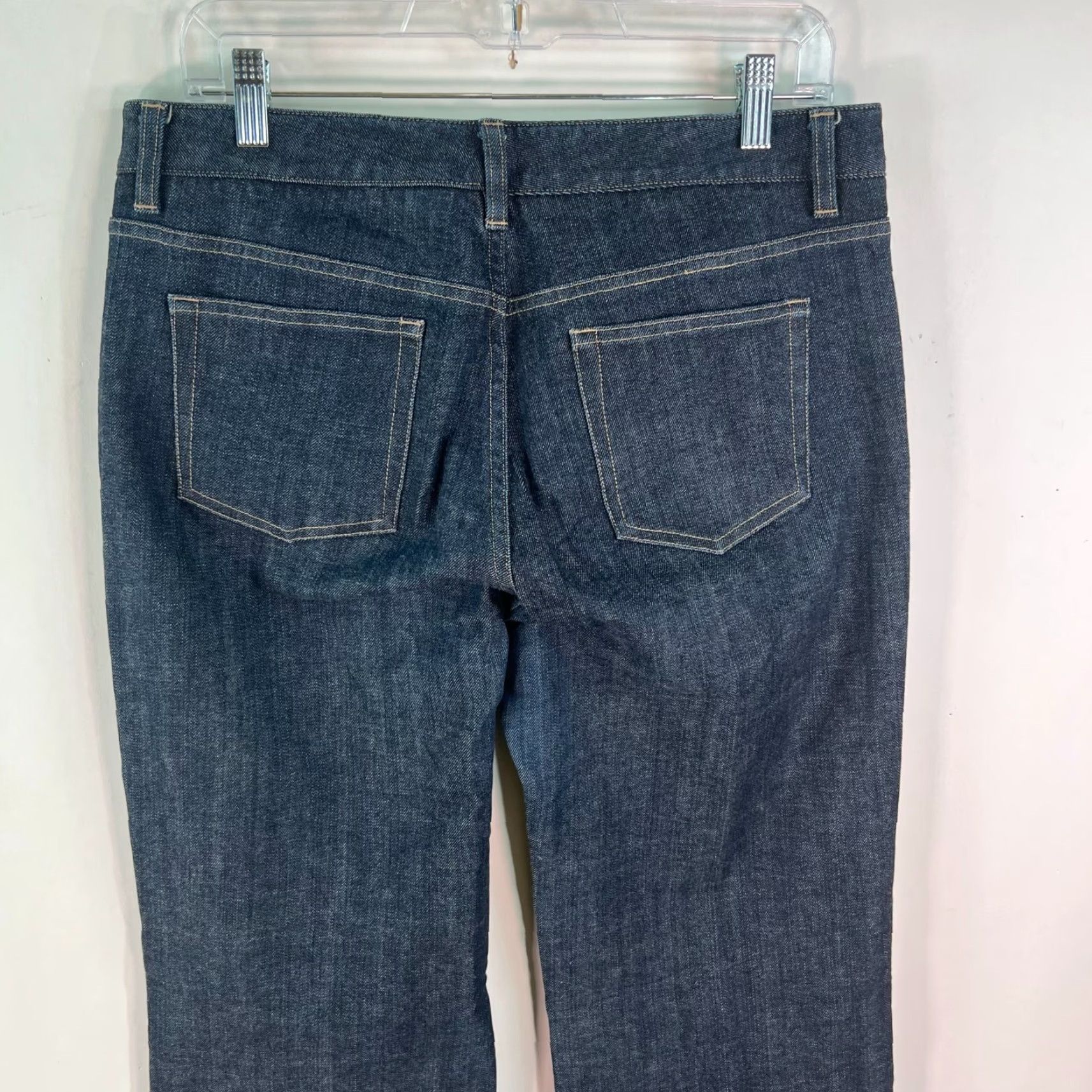 Vintage Tahari Jeans Flared Leg Stretch Blue 32x32 10 Women Denim Cotton Blend Zipper Mid Rise Classic Bootcut Size 10 Size 32" / US 10 / IT 46 - 5 Thumbnail