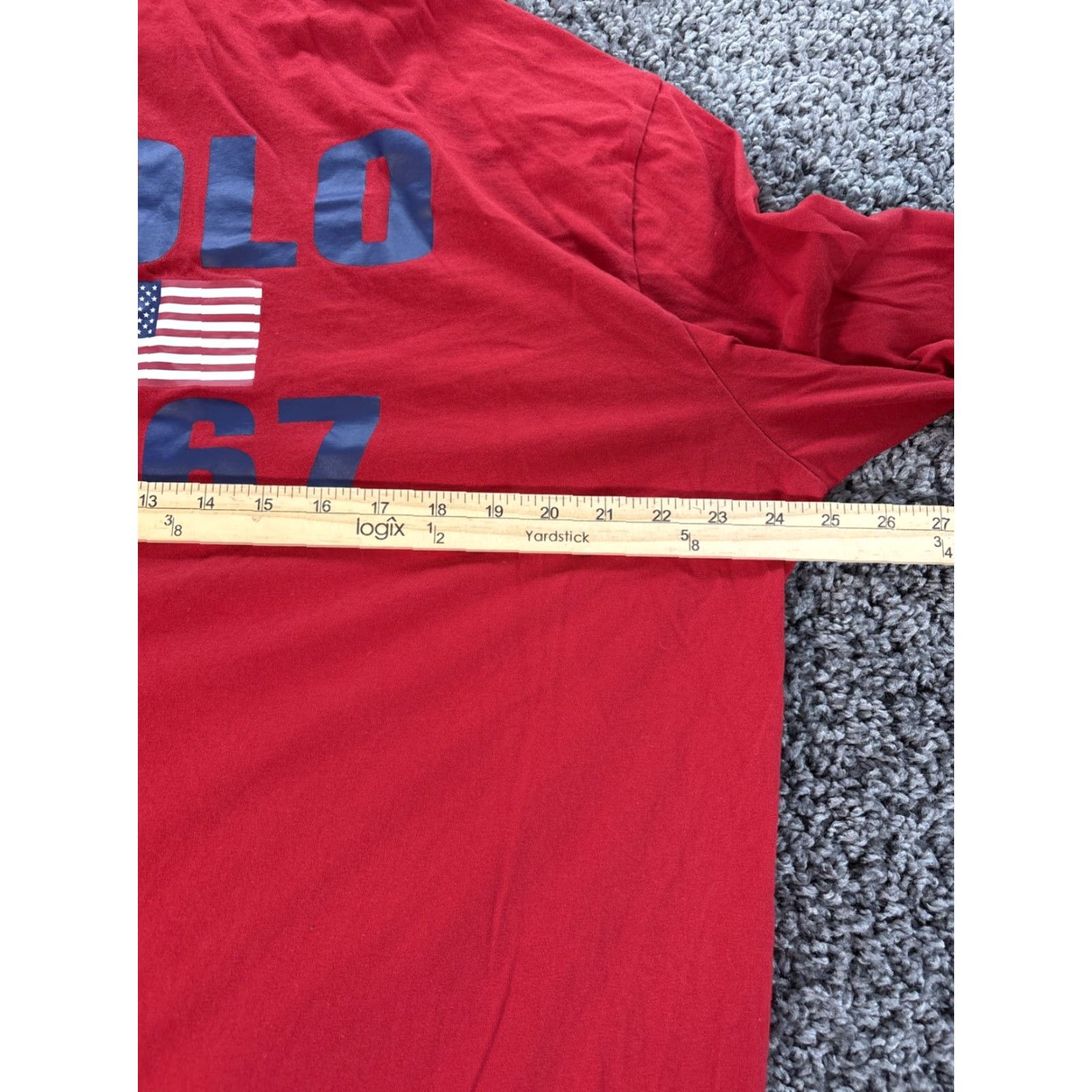Polo Ralph Lauren Polo Ralph Lauren Hoodie Adult XL Red Sweatshirt Flag USA Big Pony Crew Neck Pullover Logo Embroidered Knit Cotton Size US XL / EU 56 / 4 - 3 Thumbnail