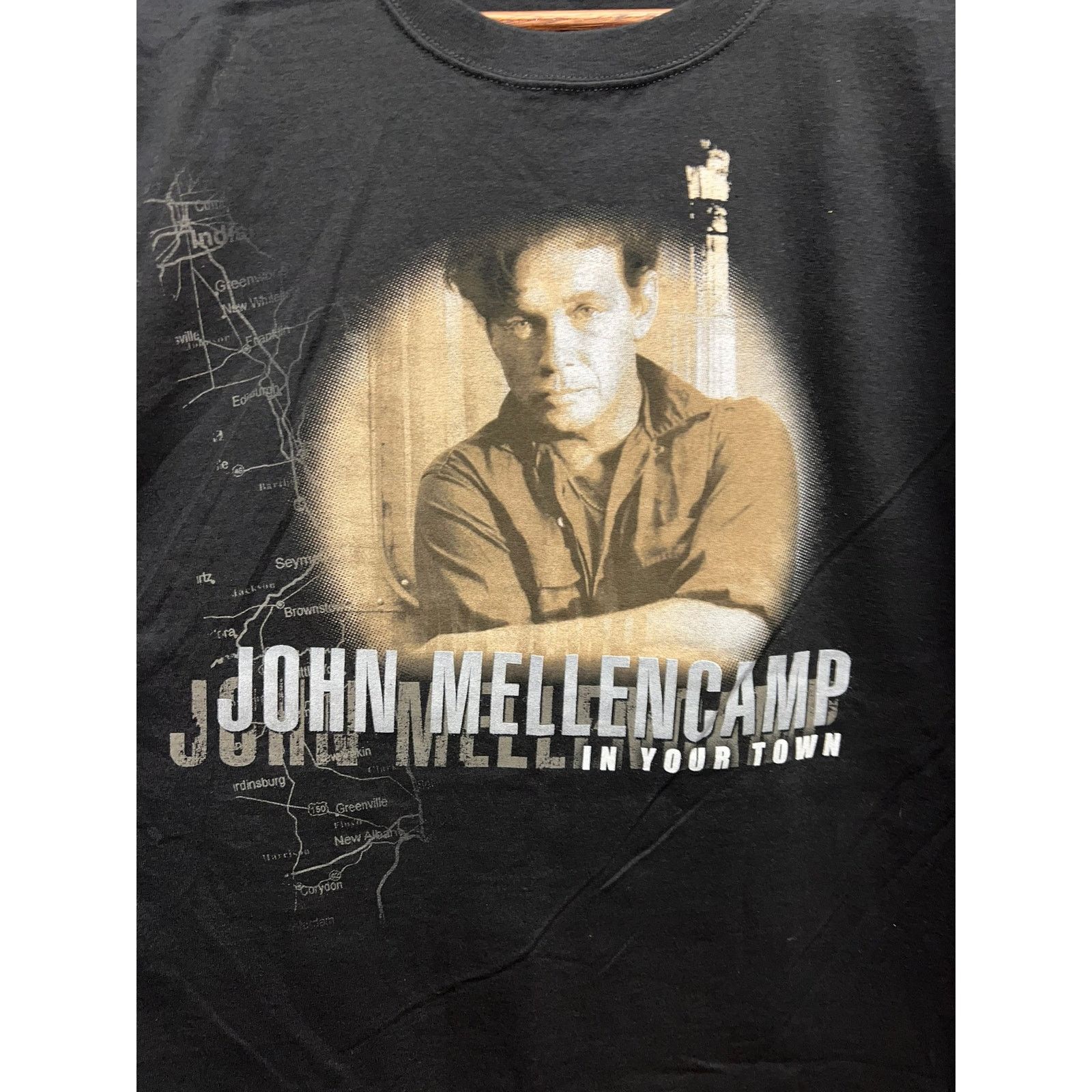 Anvil John Mellencamp Shirt In Your Town Concert Tour Black 2XL Size US XXL / EU 58 / 5 - 5 Thumbnail