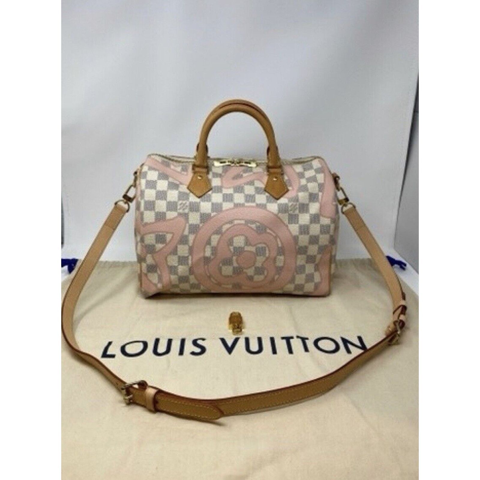 Louis Vuitton Louis Vuitton Speedy Bandoulière Damier Azur Tahitienne Ros Size ONE SIZE - 3 Thumbnail