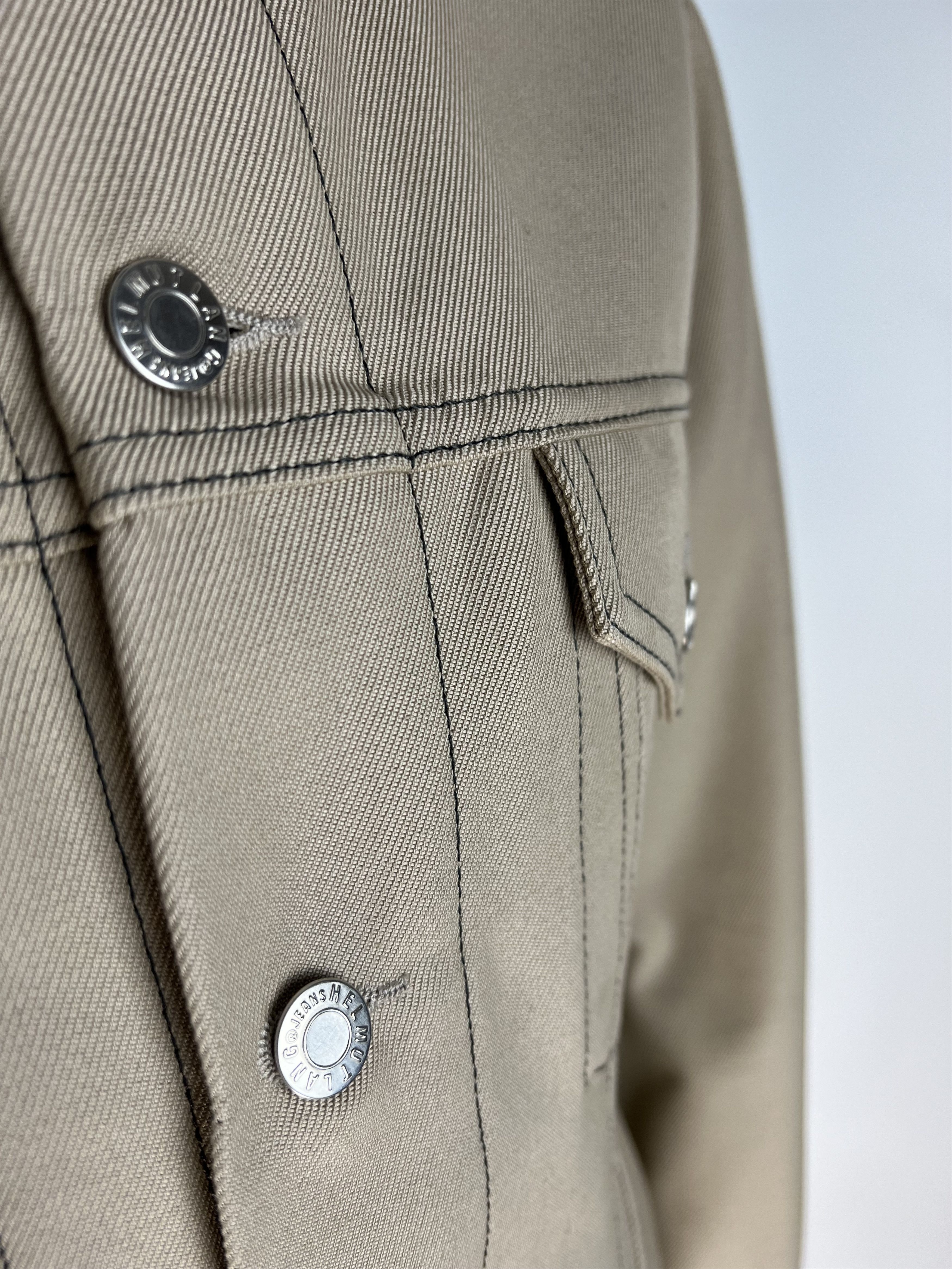 Helmut Lang Helmut Lang Women's Beige Denim Jacket Size L Size M / US 6-8 / IT 42-44 - 5 Thumbnail