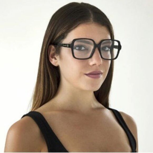 Alexander McQueen Alexander McQueen AM0286O 002 Eyeglasses Havana 55mm Square Size ONE SIZE - 3 Thumbnail