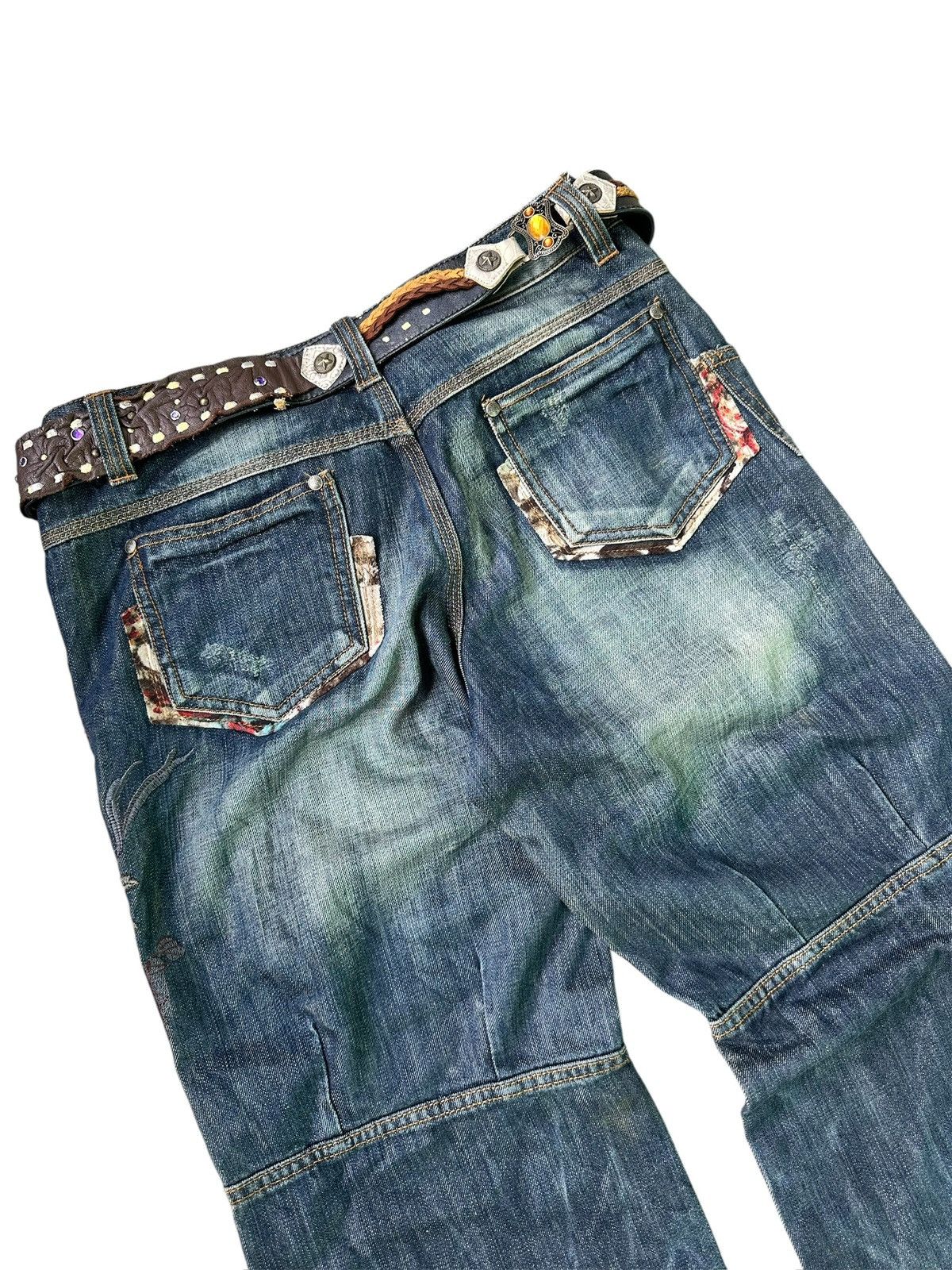 Unowned Syndrome Jeans Flare Pants Size 32" / US 10 / IT 46 - 4 Thumbnail