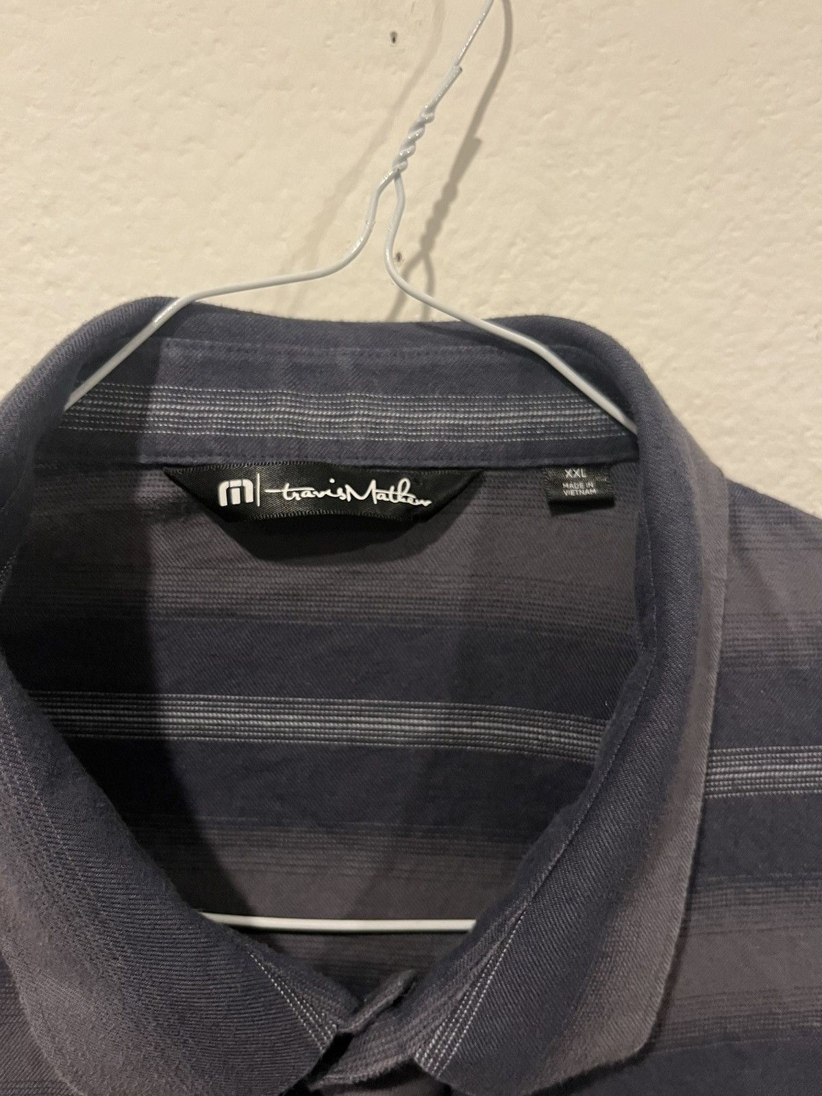 TravisMathew Travis Mathew Men’s Blue Striped Long Sleeve Button Down Size US XXL / EU 58 / 5 - 2 Thumbnail
