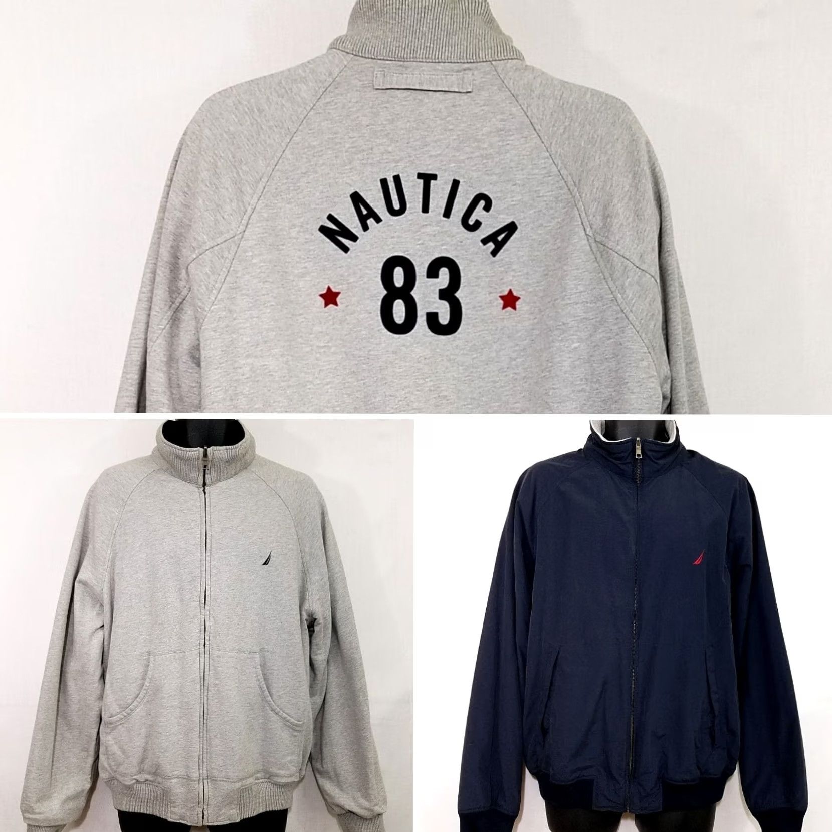 Nautica Nautica Reversible Bomber Jacket Mens Size Large Blue Gray Flight/Bomber Ladies? No—Mens Size US L / EU 52-54 / 3 - 2 Thumbnail