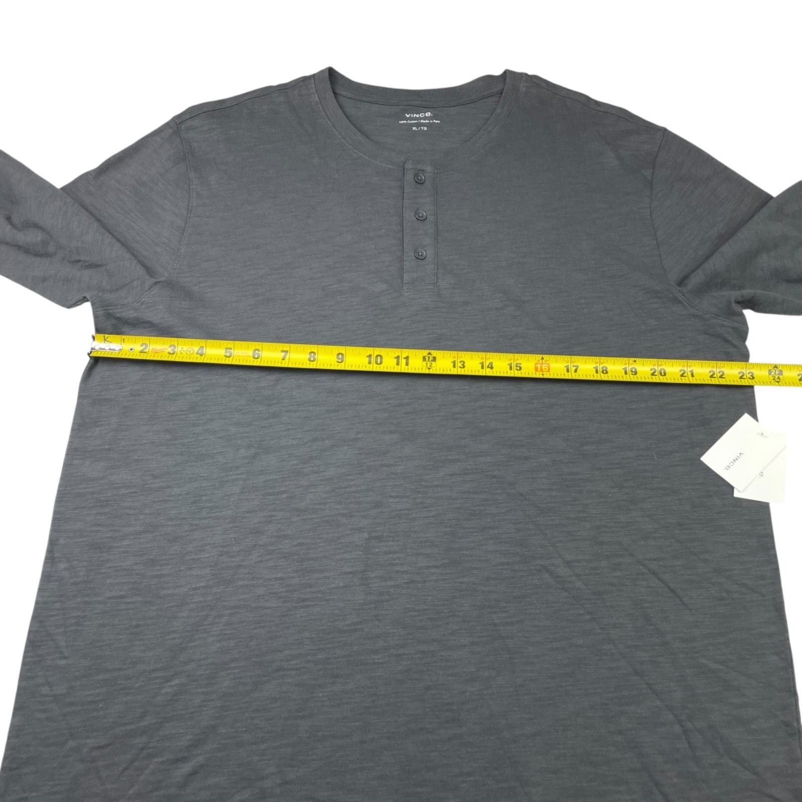 Vince NEW Vince Men's 100% Cotton L/S Henley T-Shirt Gray • XL Size US XL / EU 56 / 4 - 7 Thumbnail
