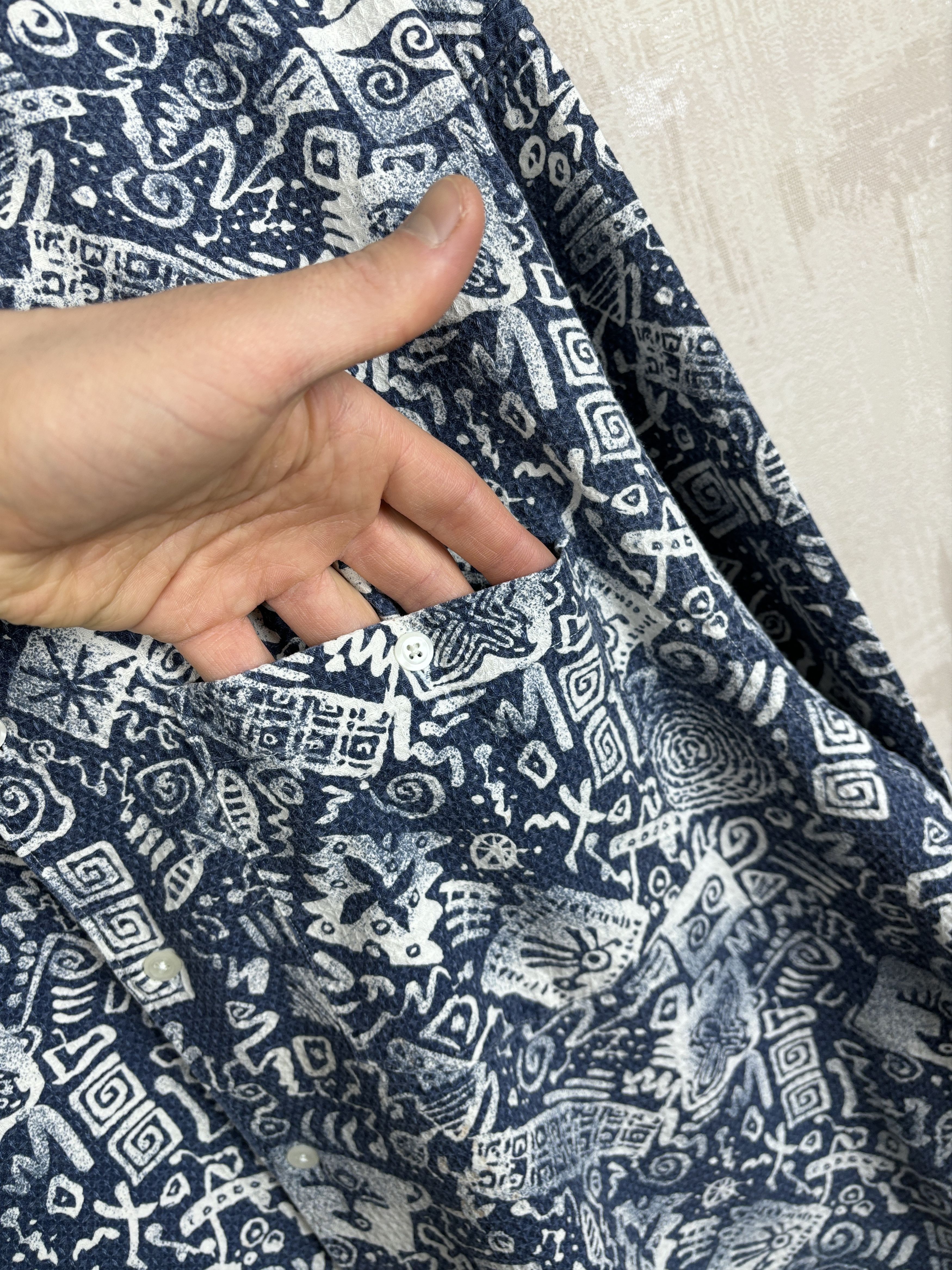 Vintage 90's Vinci Casual Abstract Navajo Style Long Sleeve Shirt Size US XL / EU 56 / 4 - 5 Thumbnail