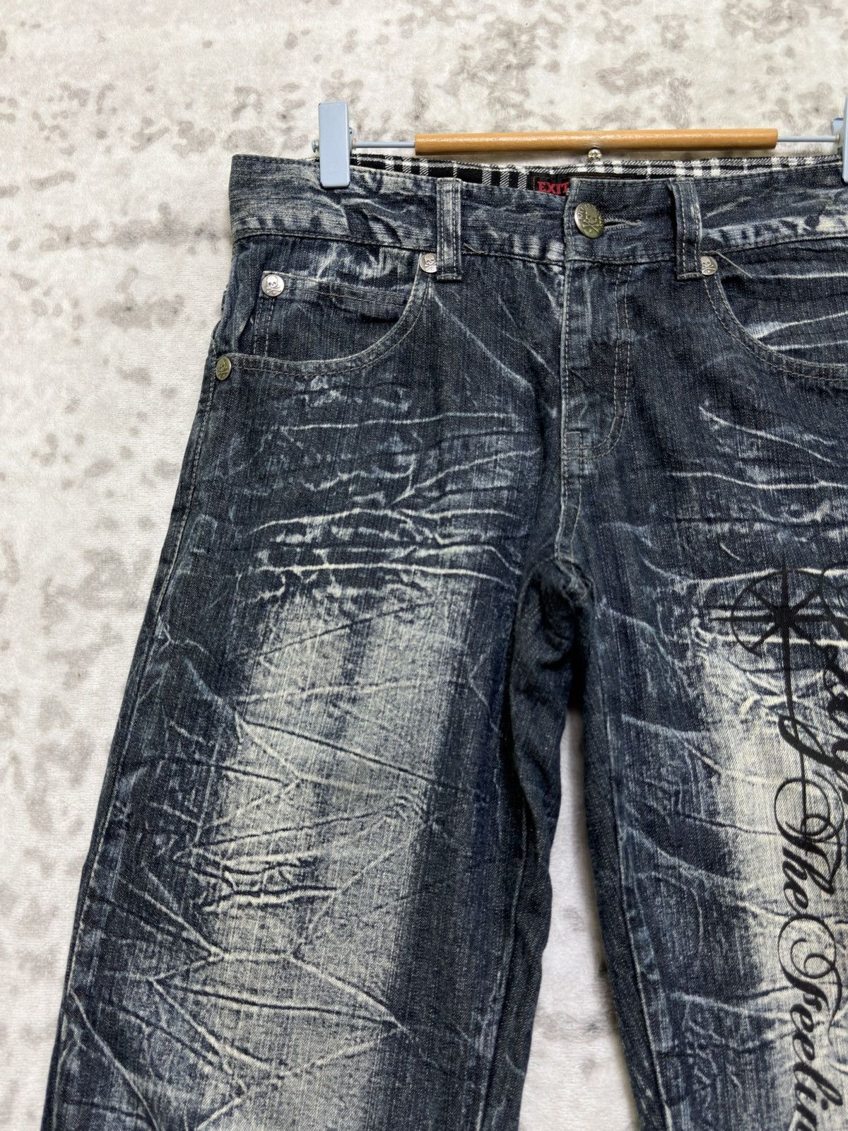 Hysteric Glamour Vintage Exit Lightning Wash Straight Y2K Poem Denim Jeans Size US 29 - 4 Thumbnail