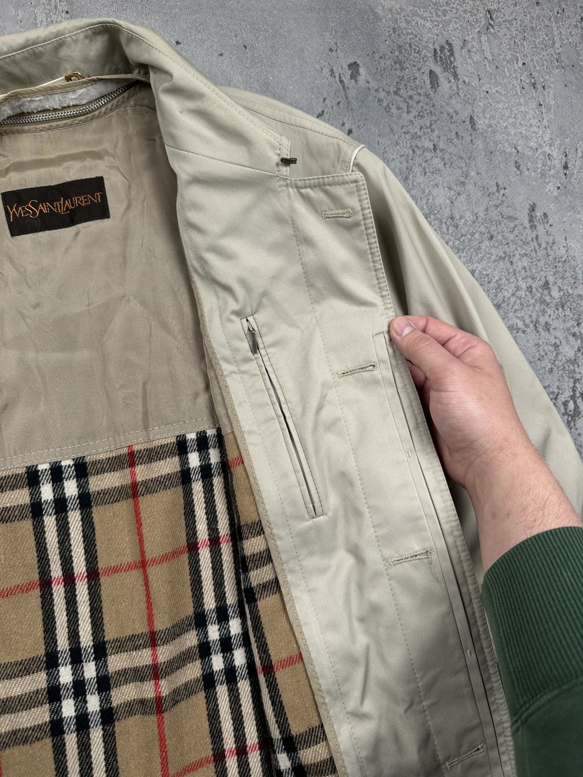 Yves Saint Laurent Yves Saint Laurent Trench Coat Beige Nova Check Lined 80s Size US L / EU 52-54 / 3 - 7 Thumbnail