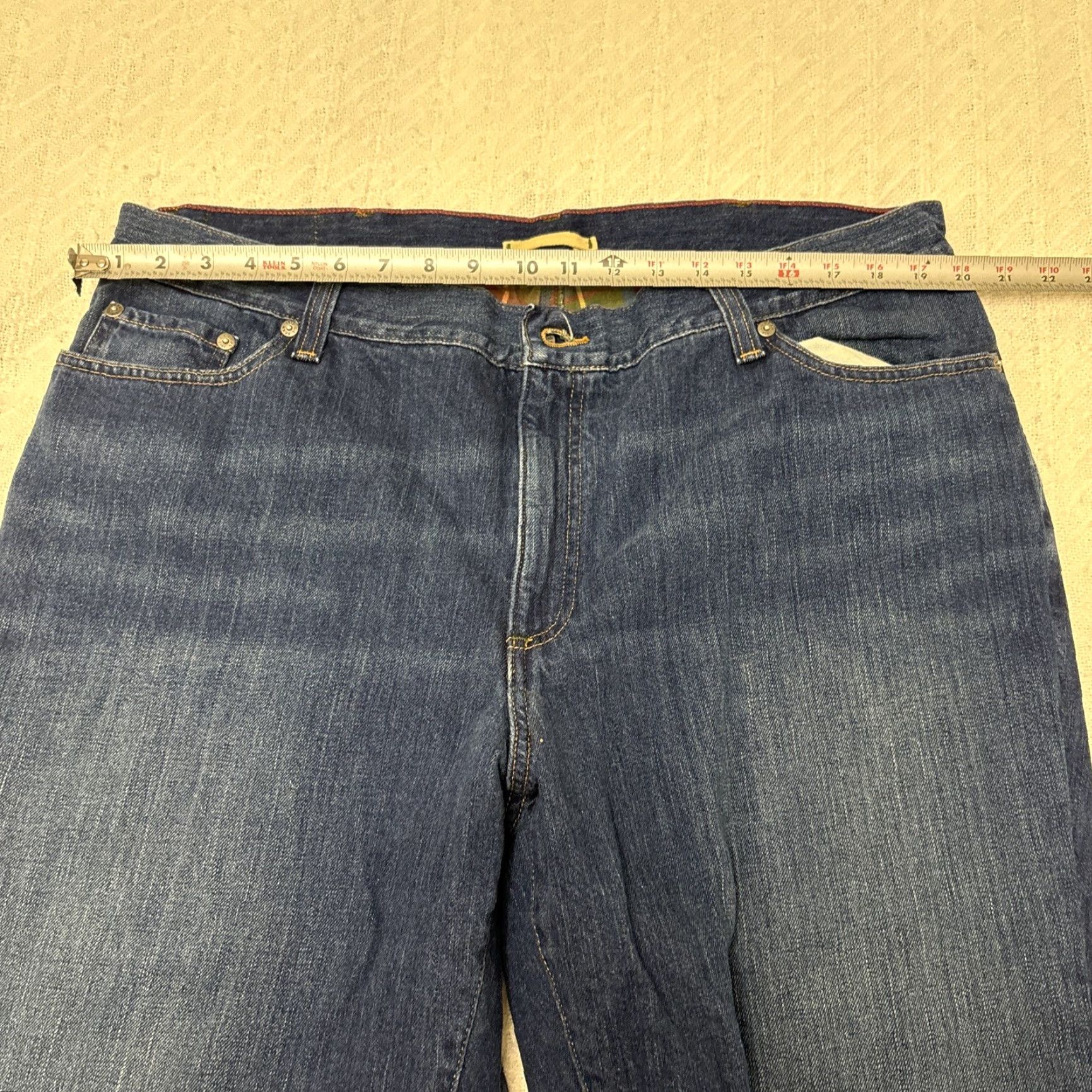 Vintage VINTAGE L.L. Bean Jeans Mens 40x29 Denim Blue Green Flannel Lined Classic Fit Workwear 90s Straight Medium Denim Mens Size US 40 / EU 56 - 5 Thumbnail