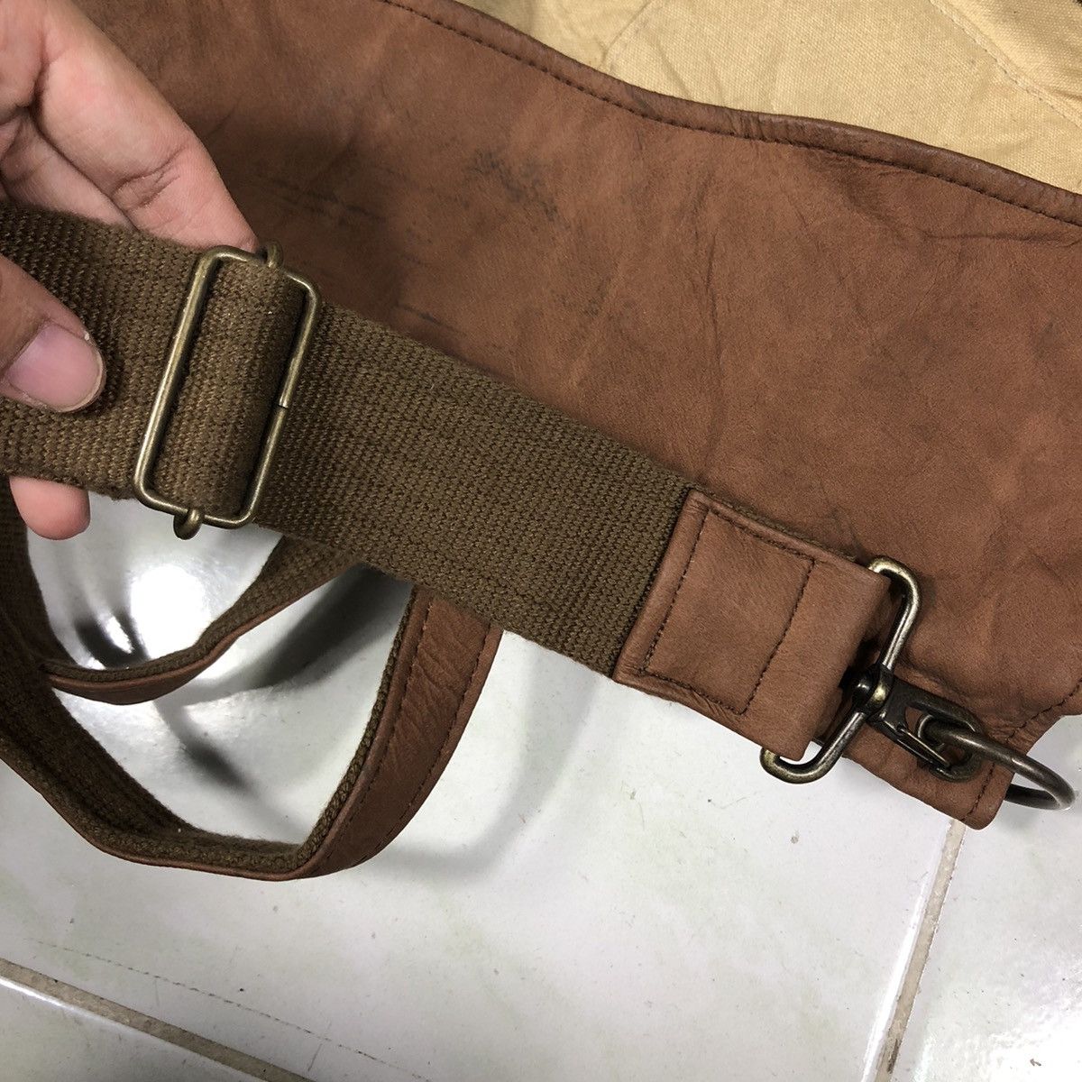 Japanese Brand × Vintage 📌Anti Forme Design Patchwork Bag Rich Brown Kapital Japan Size ONE SIZE - 18 Thumbnail