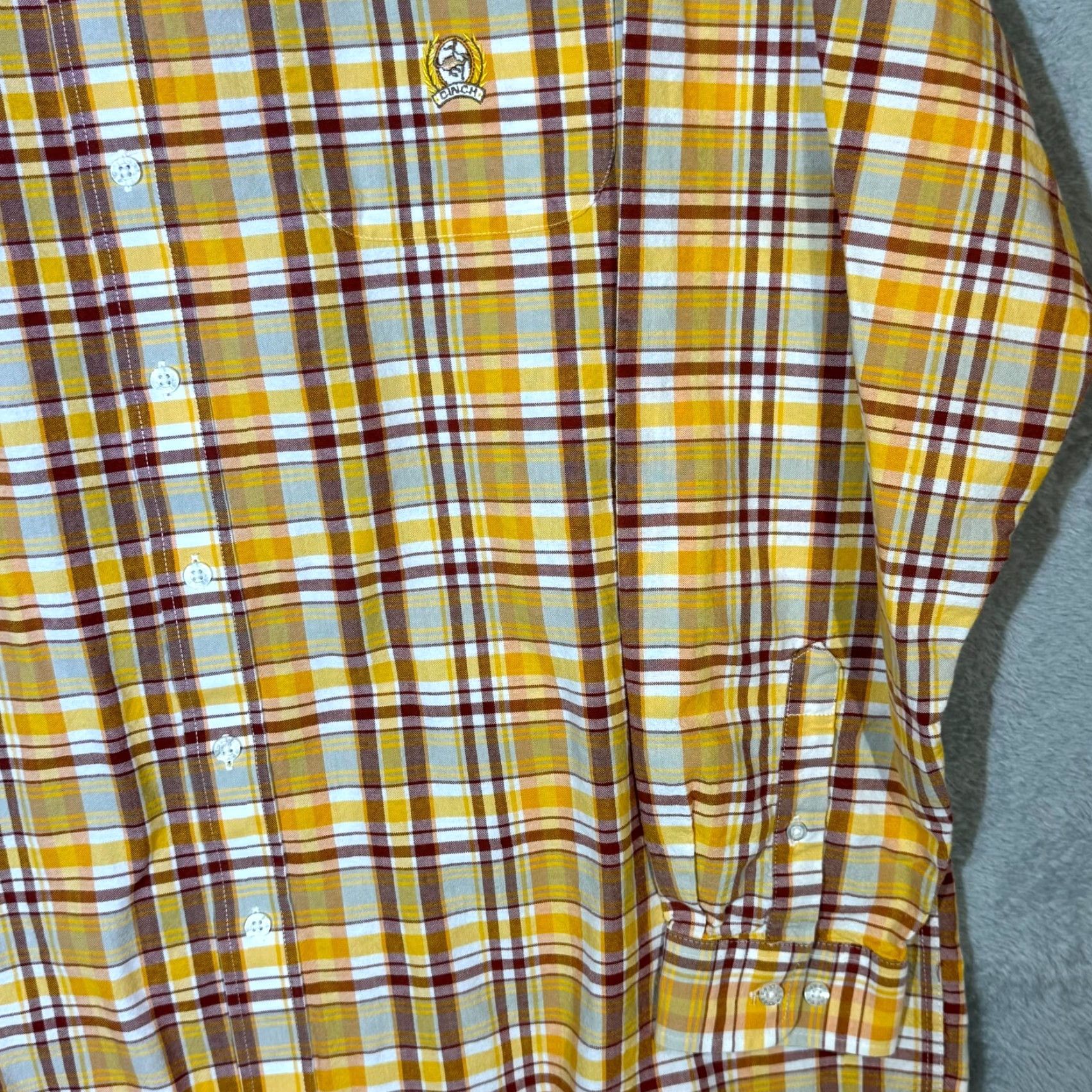 Vintage Cinch Plaid Cotton Button-Down Shirt 2XL Yellow Western / Mens / Long Sleeve / Casual, Travel Size US XXL / EU 58 / 5 - 5 Thumbnail