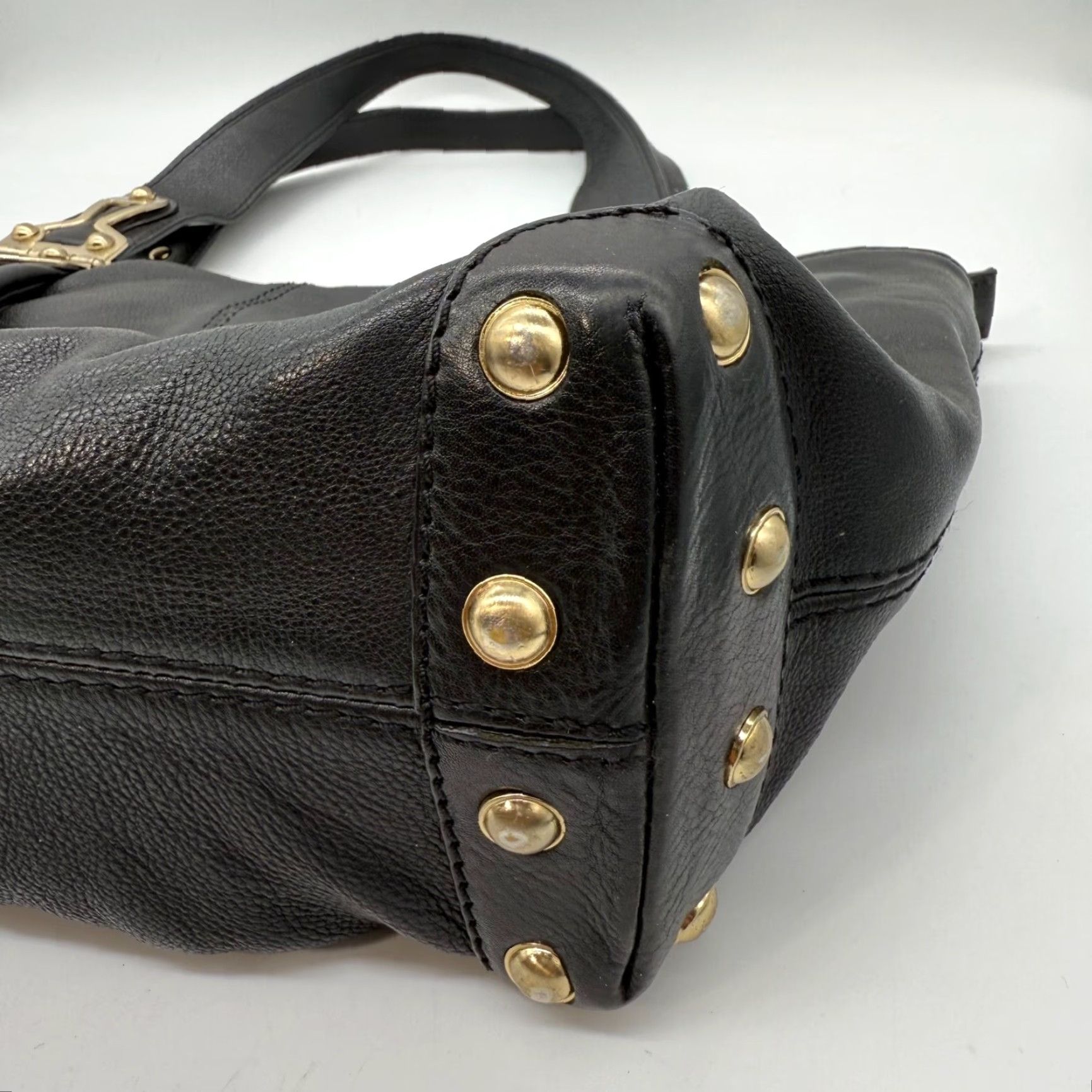 Michael Kors Michael Kors Black Pebble Leather Tote Bag Purse Gold Tone Hardware Double Strap Tote Women XS? Size ONE SIZE - 7 Thumbnail