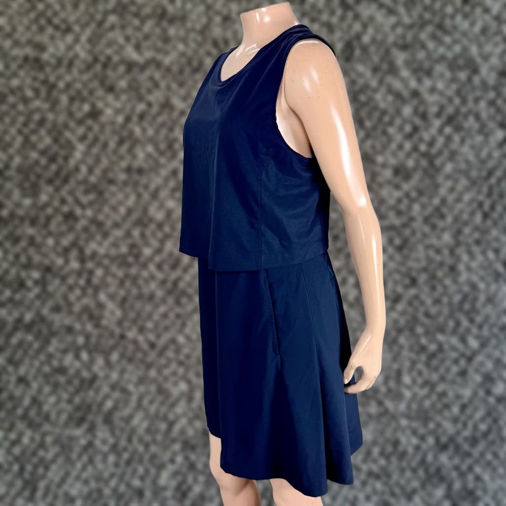 Nike Nike Sportswear Dress Women's Dress Sleeveless Small Polyester Knit Short Length Blue Logo Sheath Casual Pullover Crew Neck Stretch Vintage No Size S / US 4 / IT 40 - 1 Thumbnail