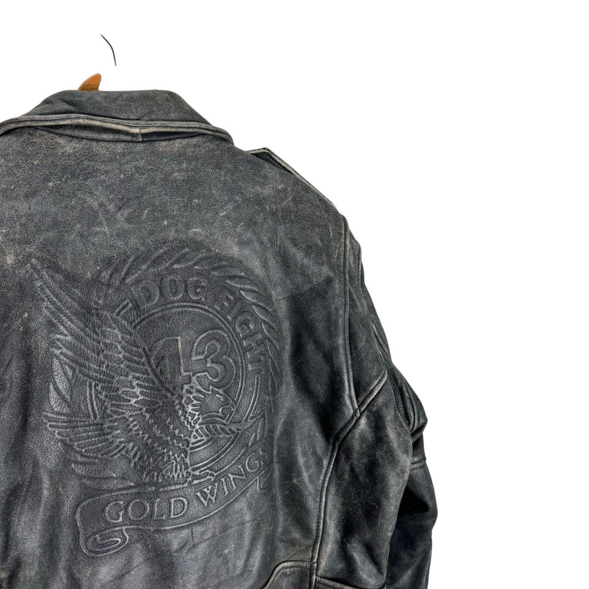 Vintage ☀️DOG FIGHT PERFECTO BIKERS COWHIDE LEATHER JACKET Size US L / EU 52-54 / 3 - 8 Thumbnail