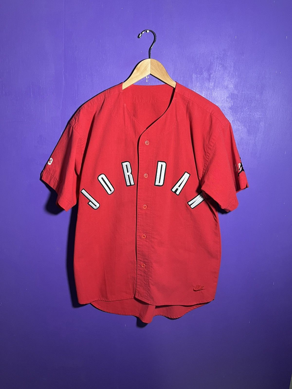 Vintage 90s Nike Jordan spellout baseball jersey